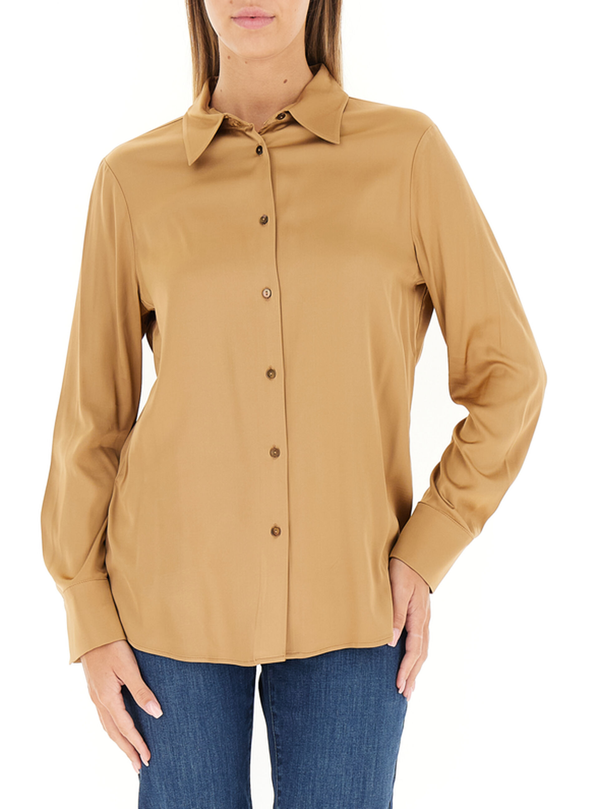 Camicia in viscosa CAMMELLO