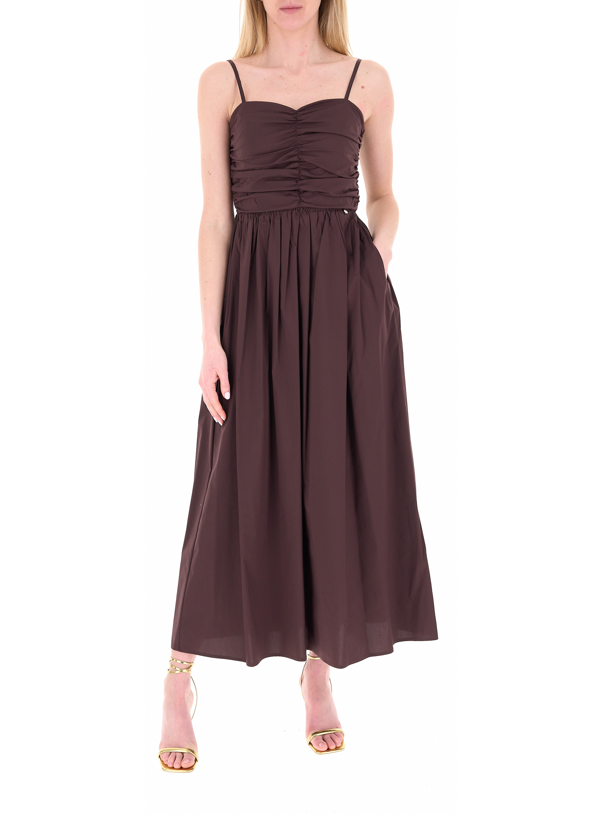 LIU JO Abito in cotone MARRONE