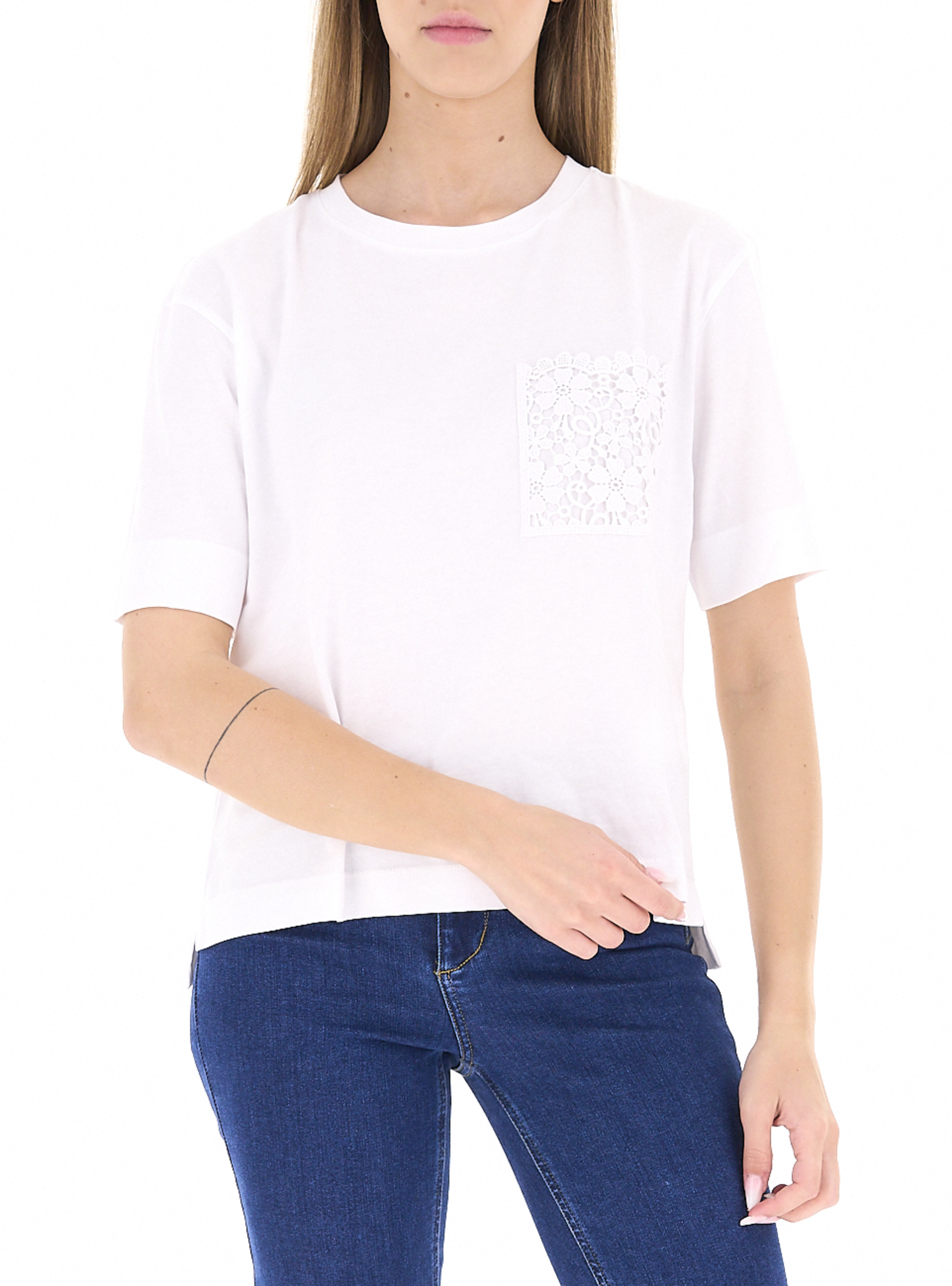 T-shirt girocollo BIANCO L