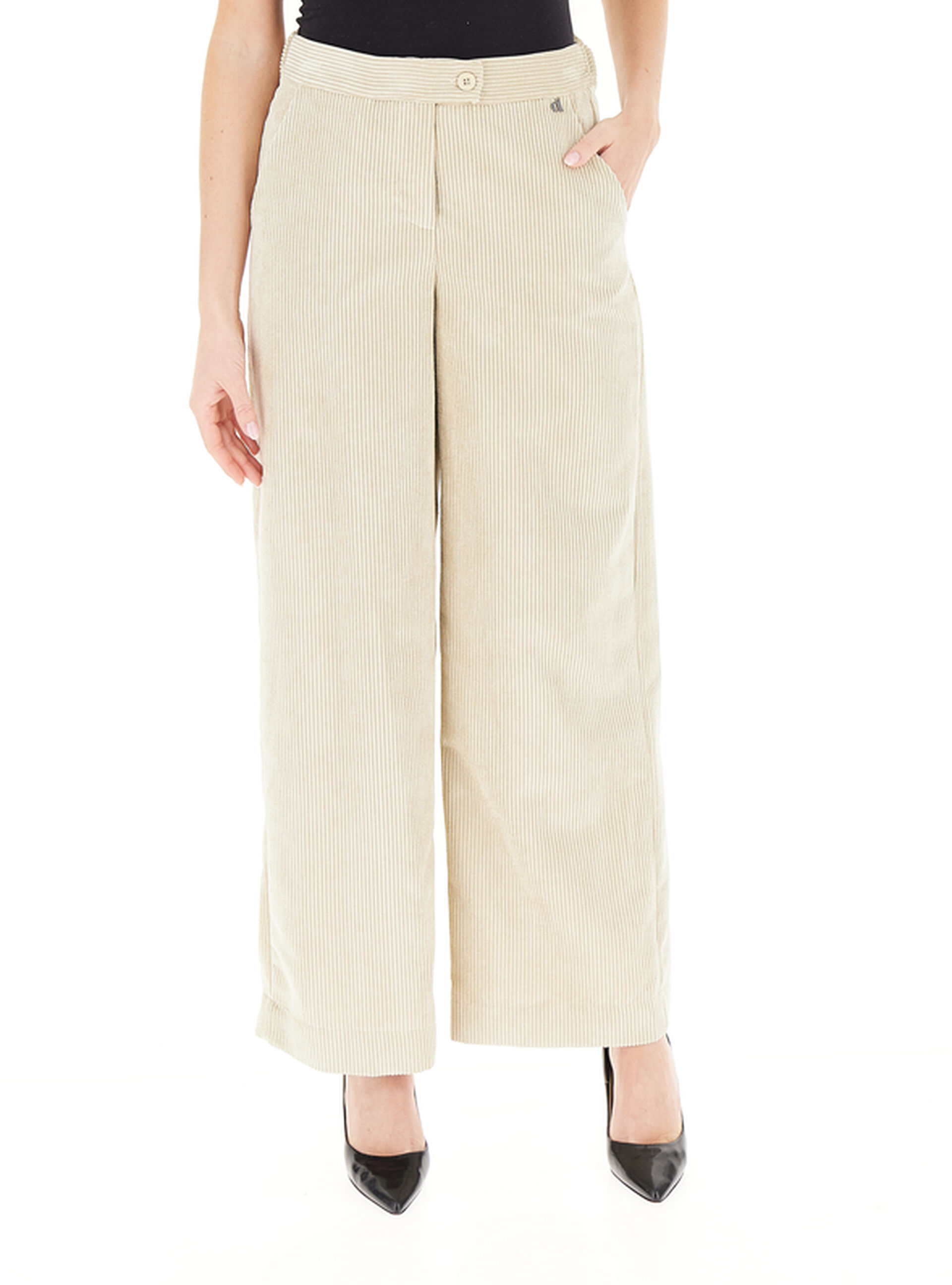 Pantalone velluto costine CHAMPAGNE