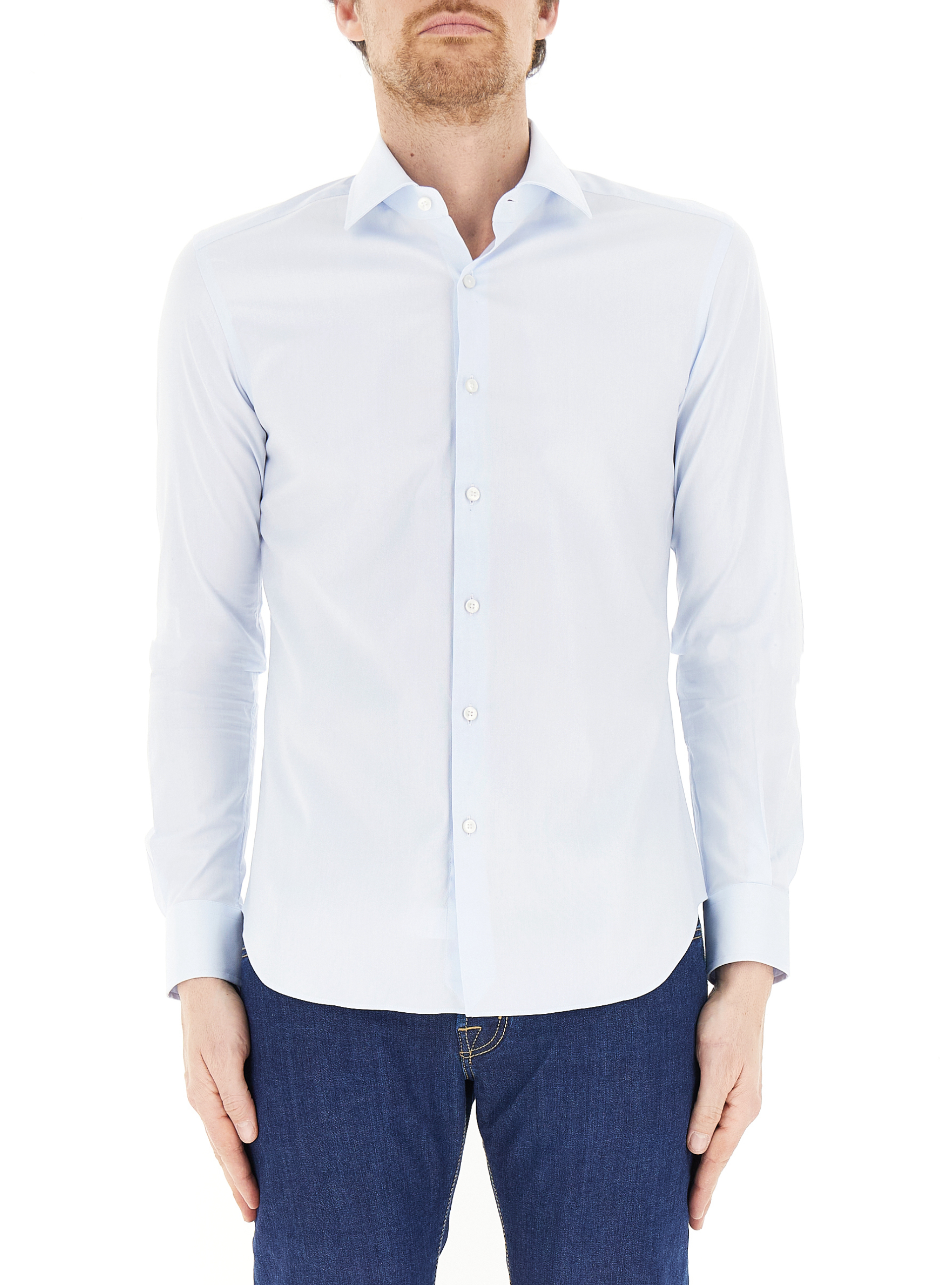 Camicia slim supercotone AZZURRO OXFORD 42