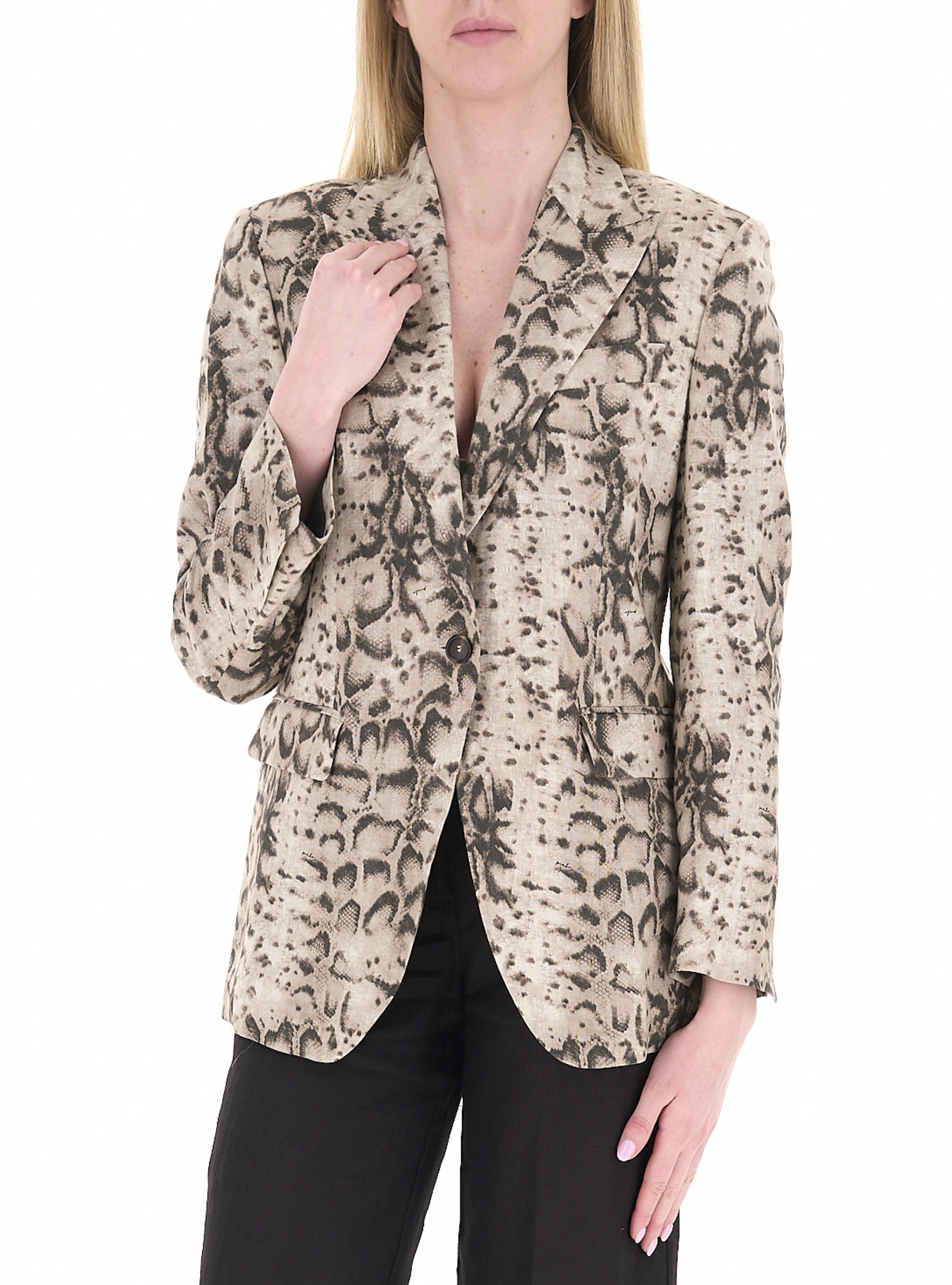 Blazer in lino MARRONE CHIARO 38