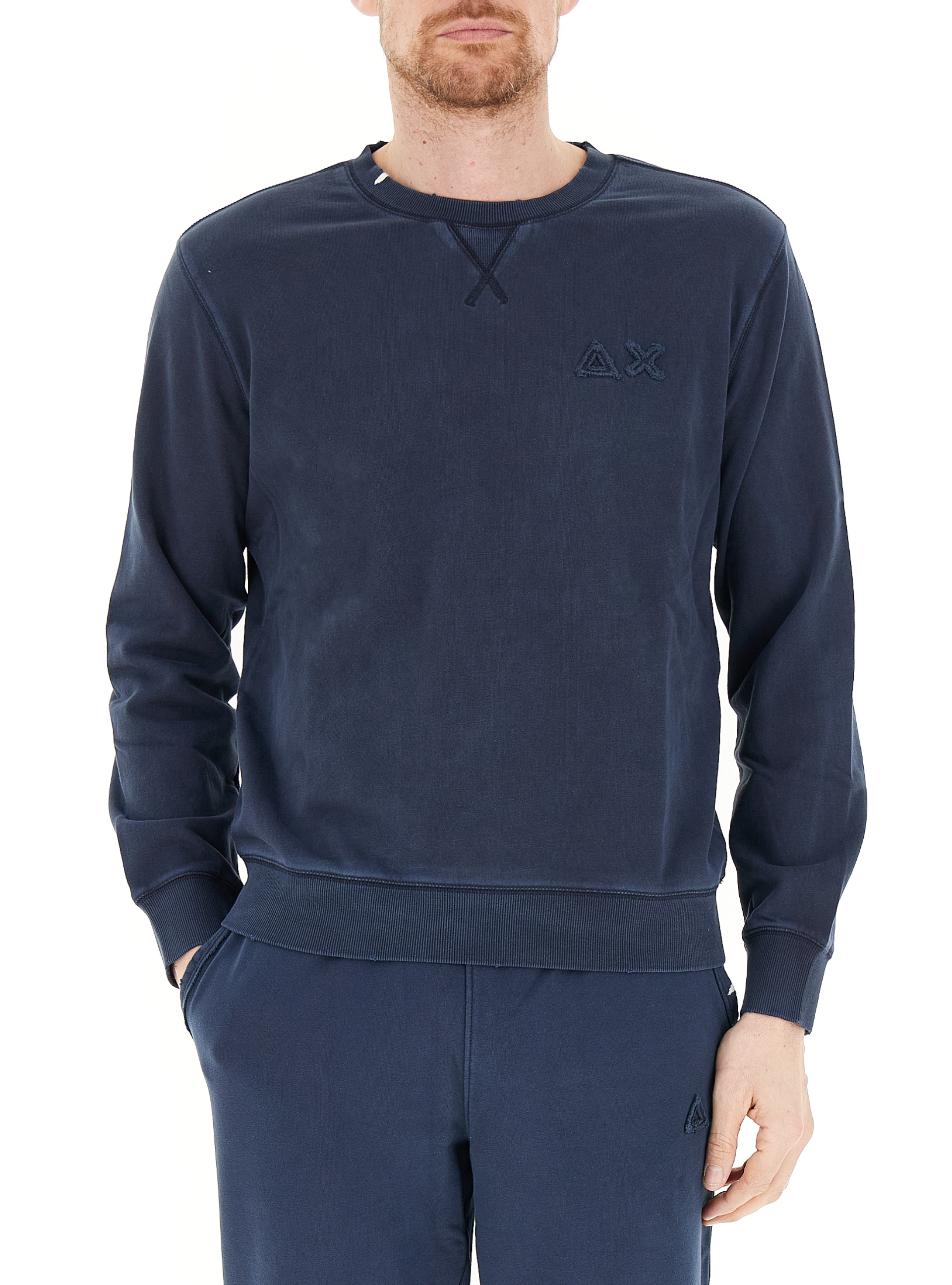 SUN68 Felpa girocollo BLU NAVY