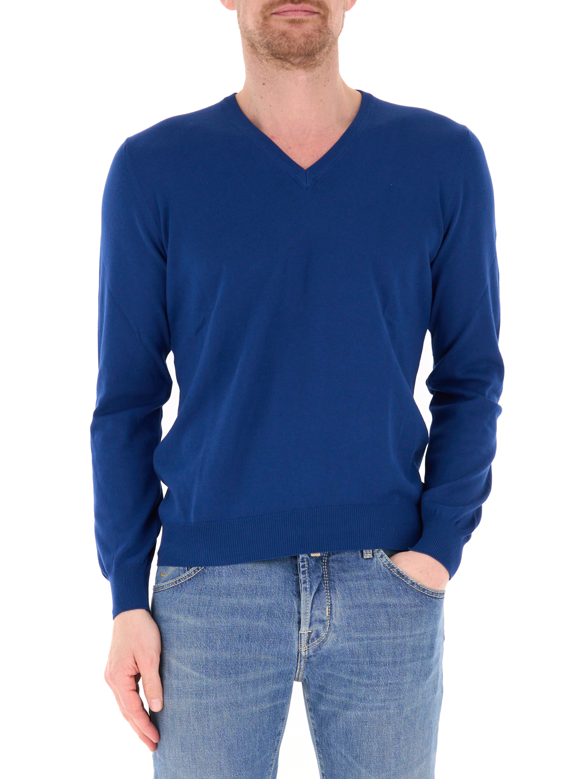 GRAN SASSO Maglia scollo V BLU
