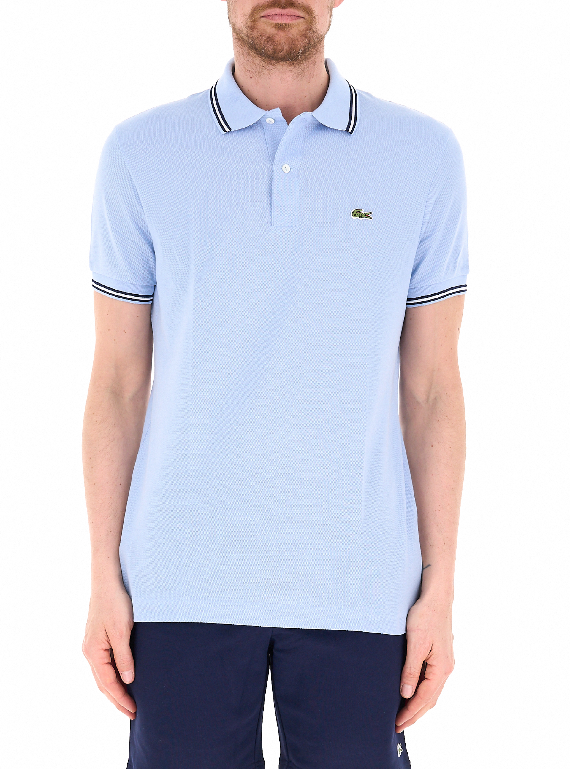 Lacoste Polo in cotone CELESTE 3