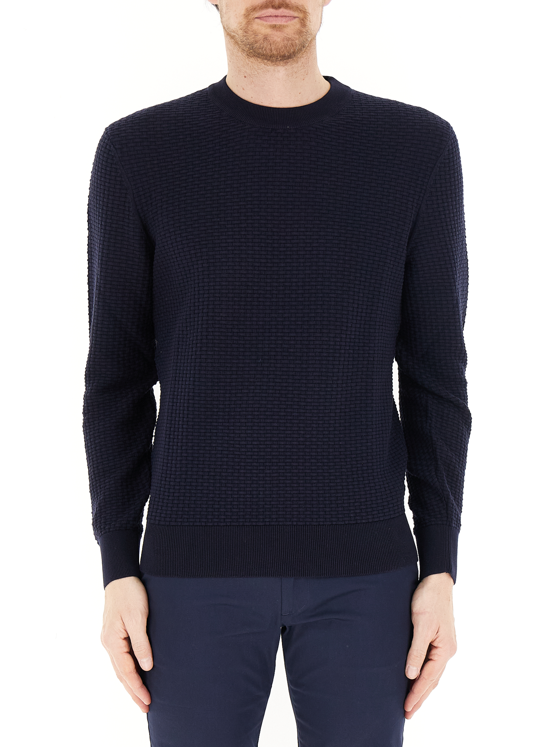 Maglione in cotone BOSS BLU NAVY L