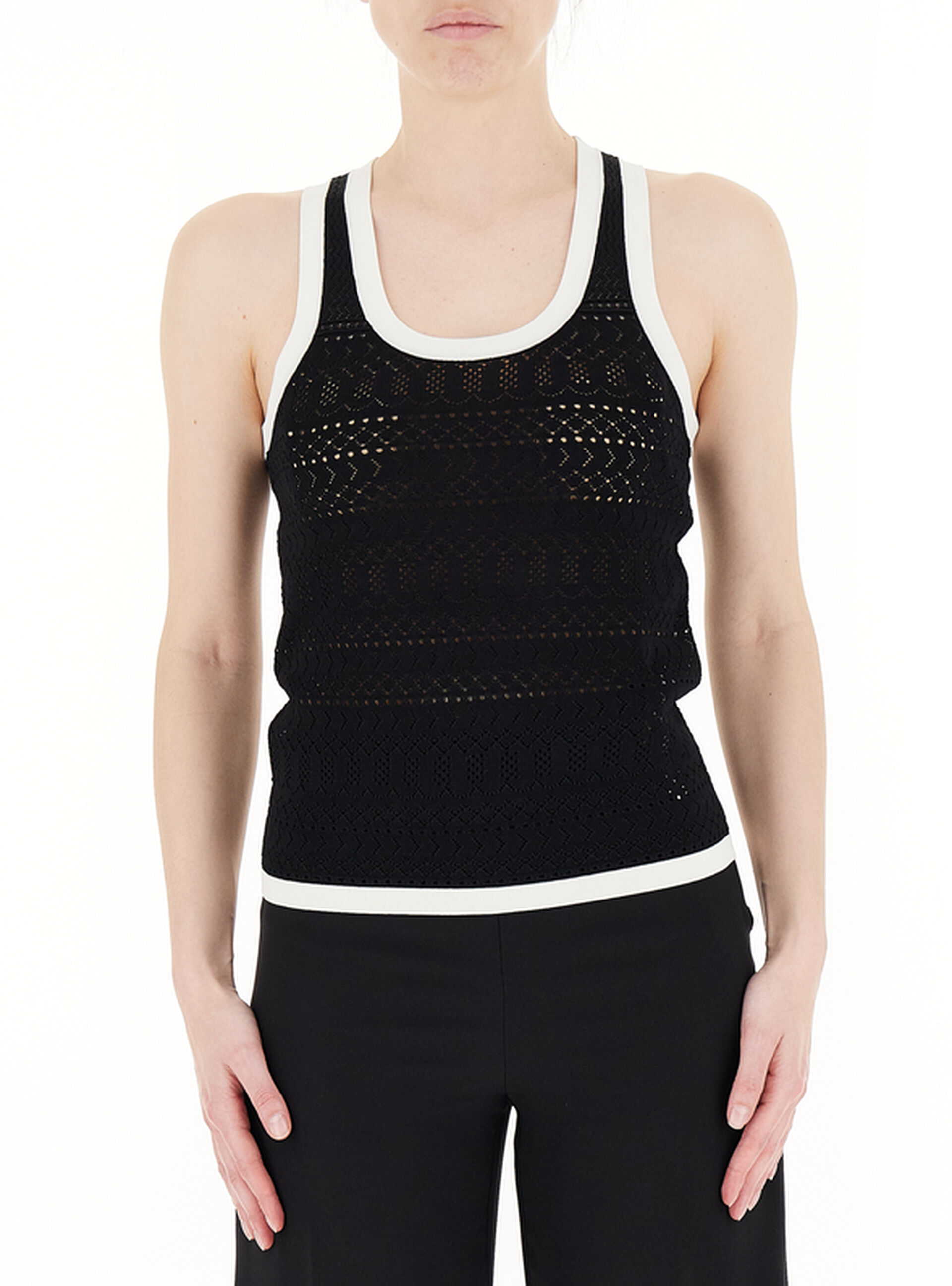 Top misto viscosa LIU JEANS NERO