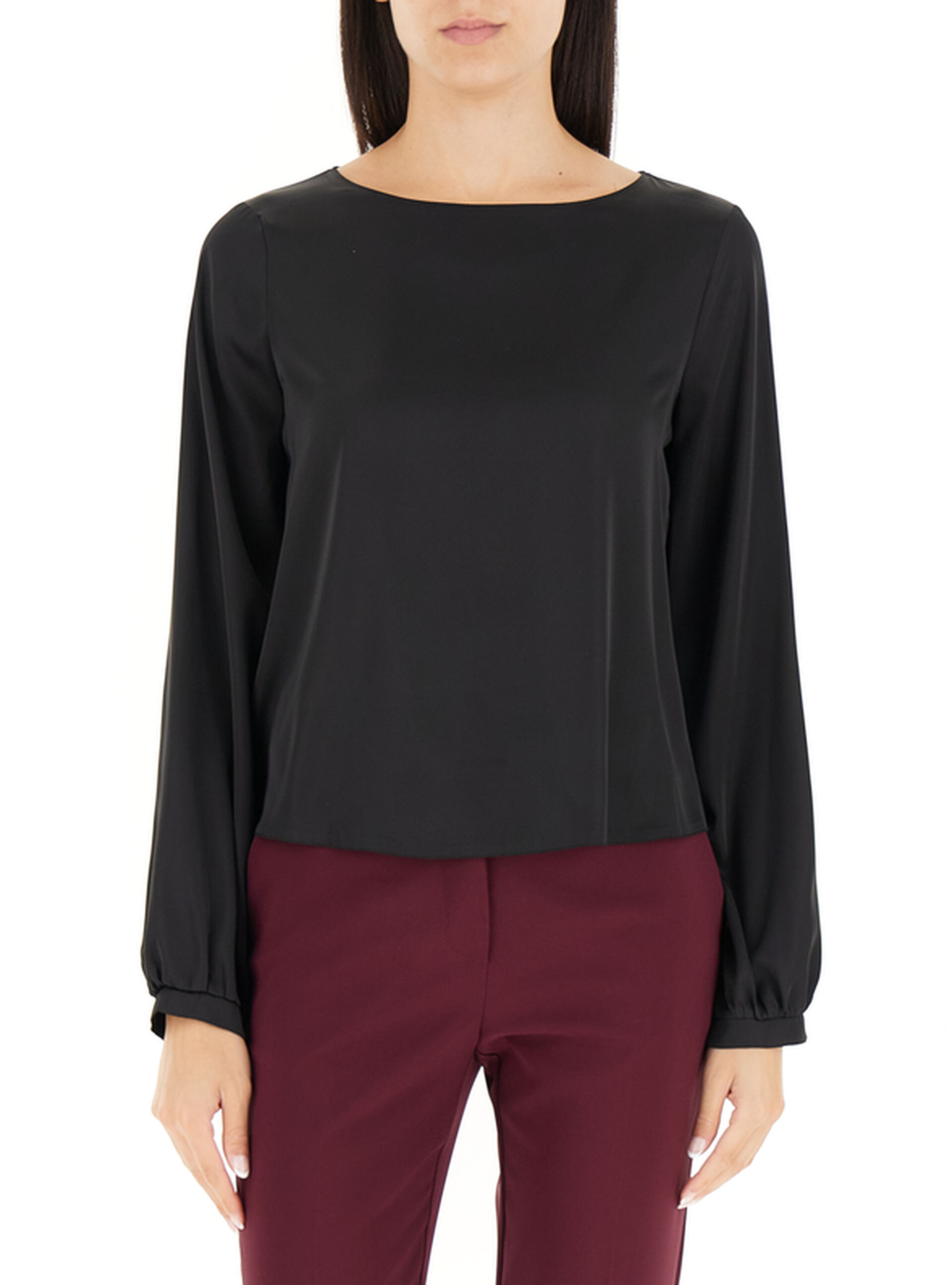 Blusa maniche lunghe NERO