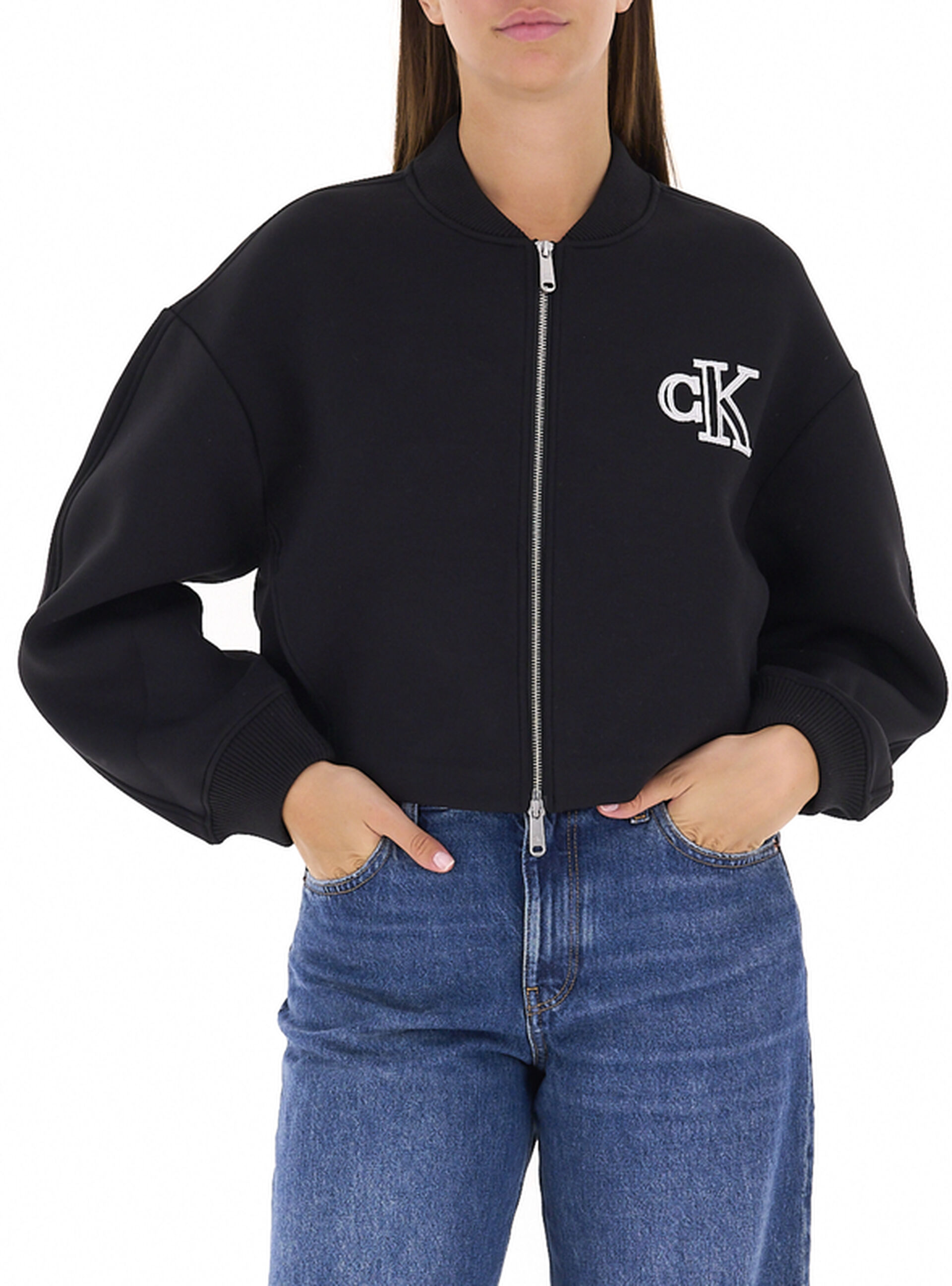 Calvin Klein Felpa con zip NERO S