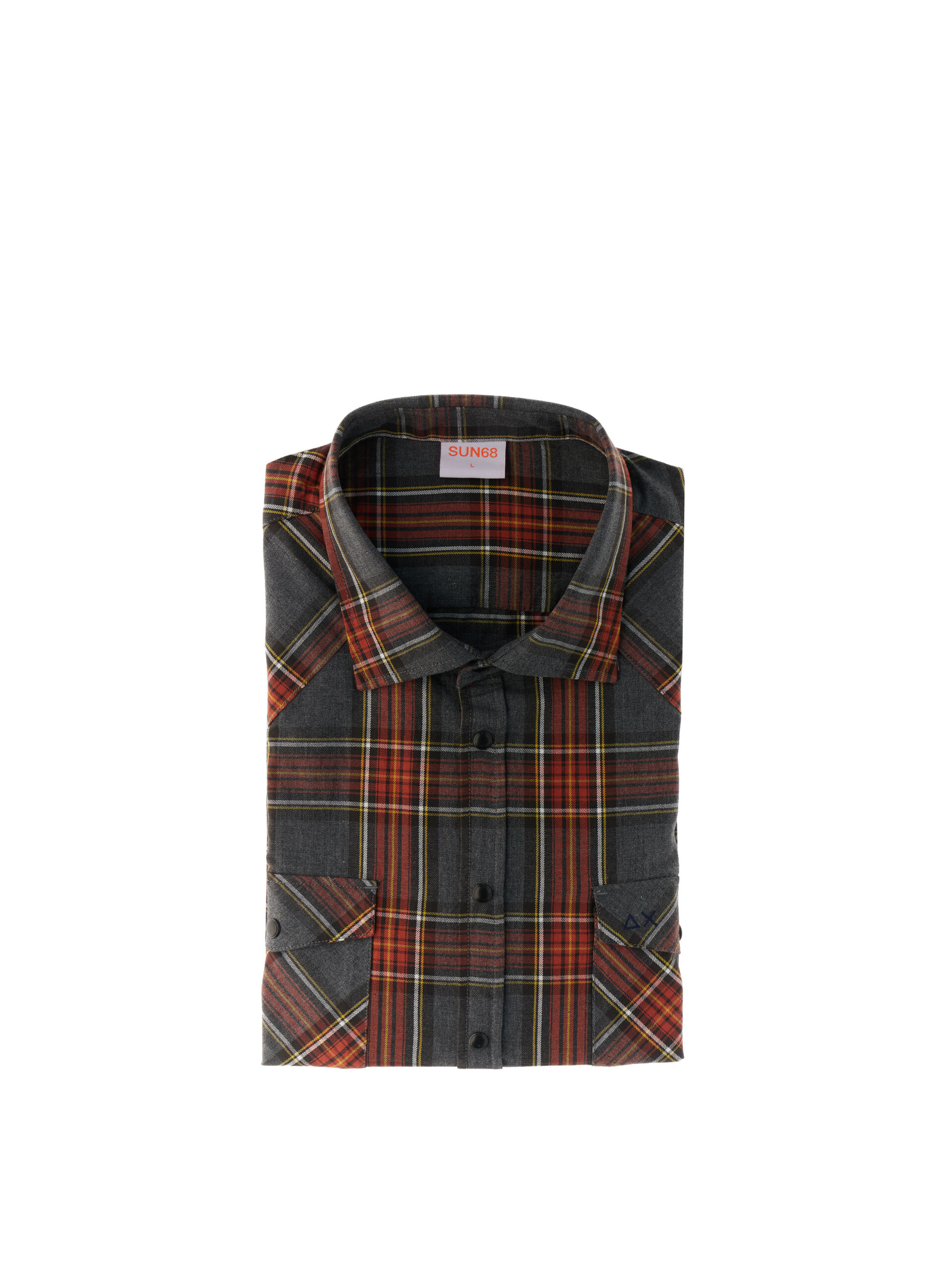 SUN68 Camicia a quadri GRIGIO XL