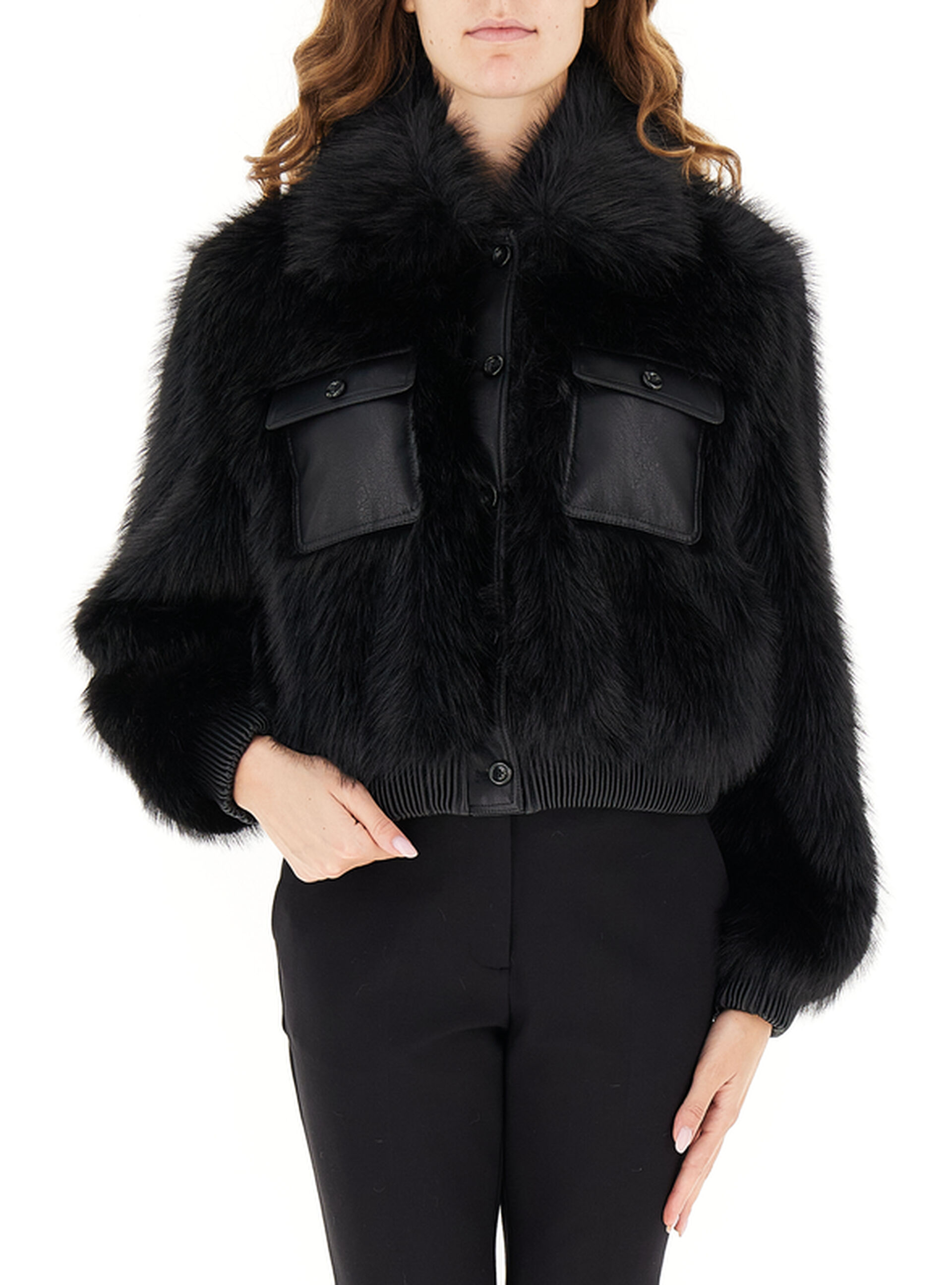 Bomber finta pelliccia NERO 40