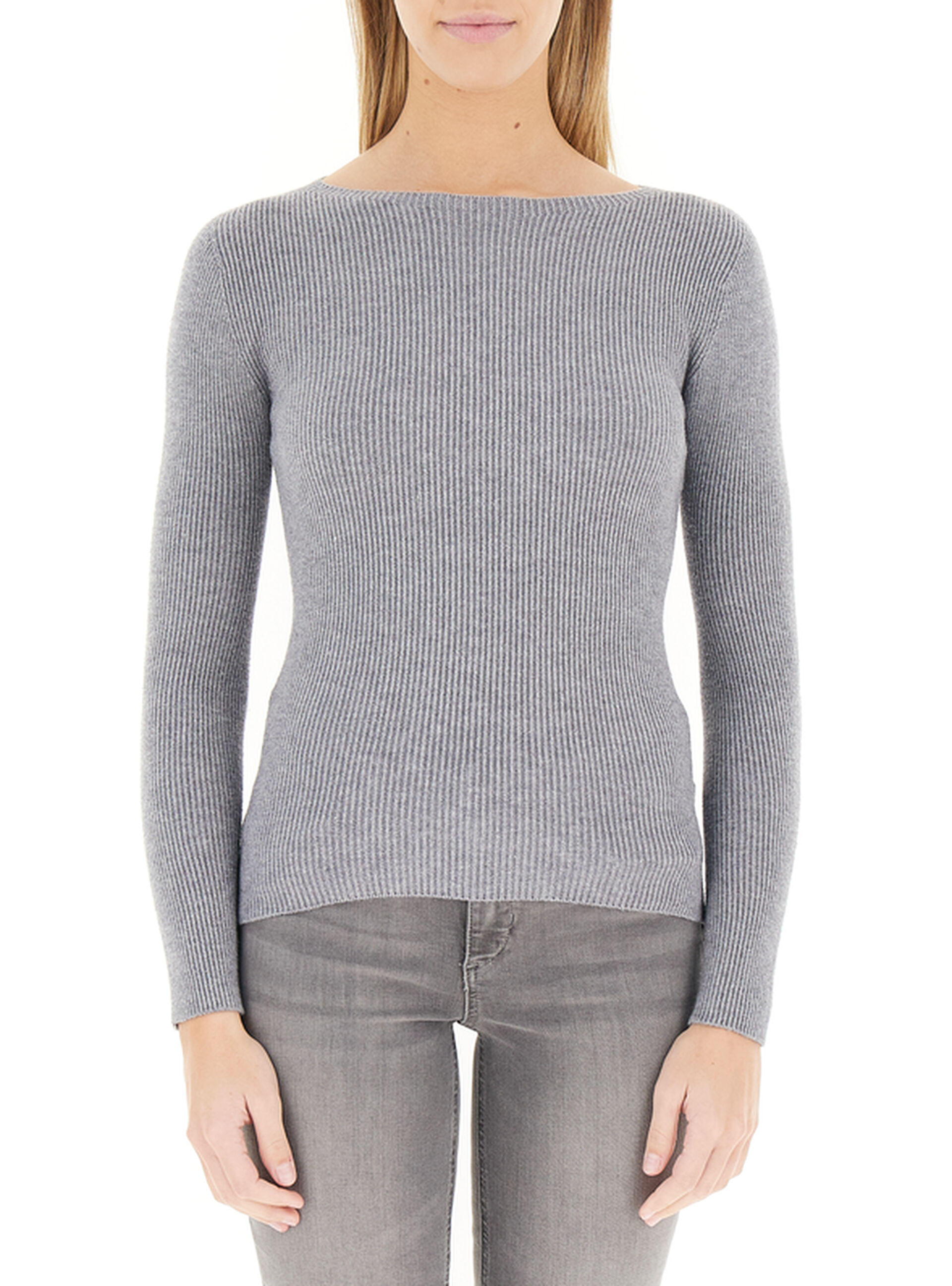 VICOLO Maglia a costine GRIGIO