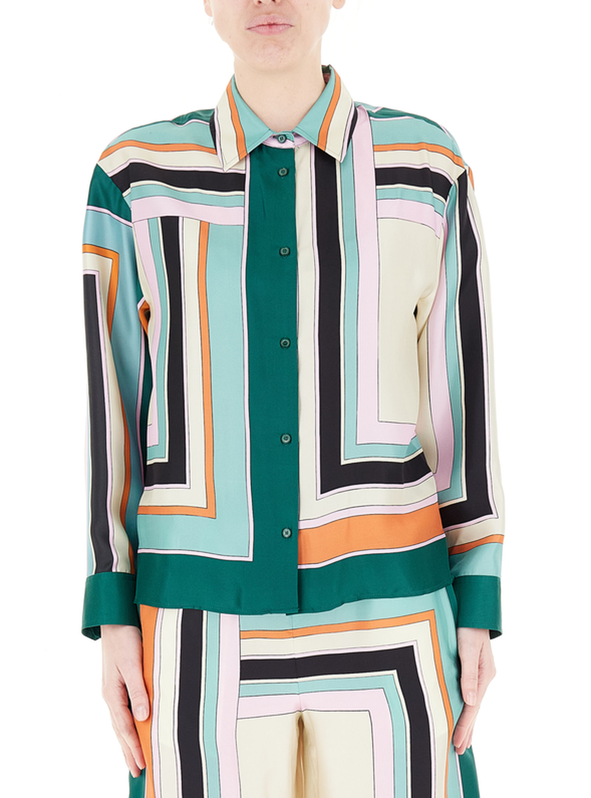 Camicia in seta VERDE
