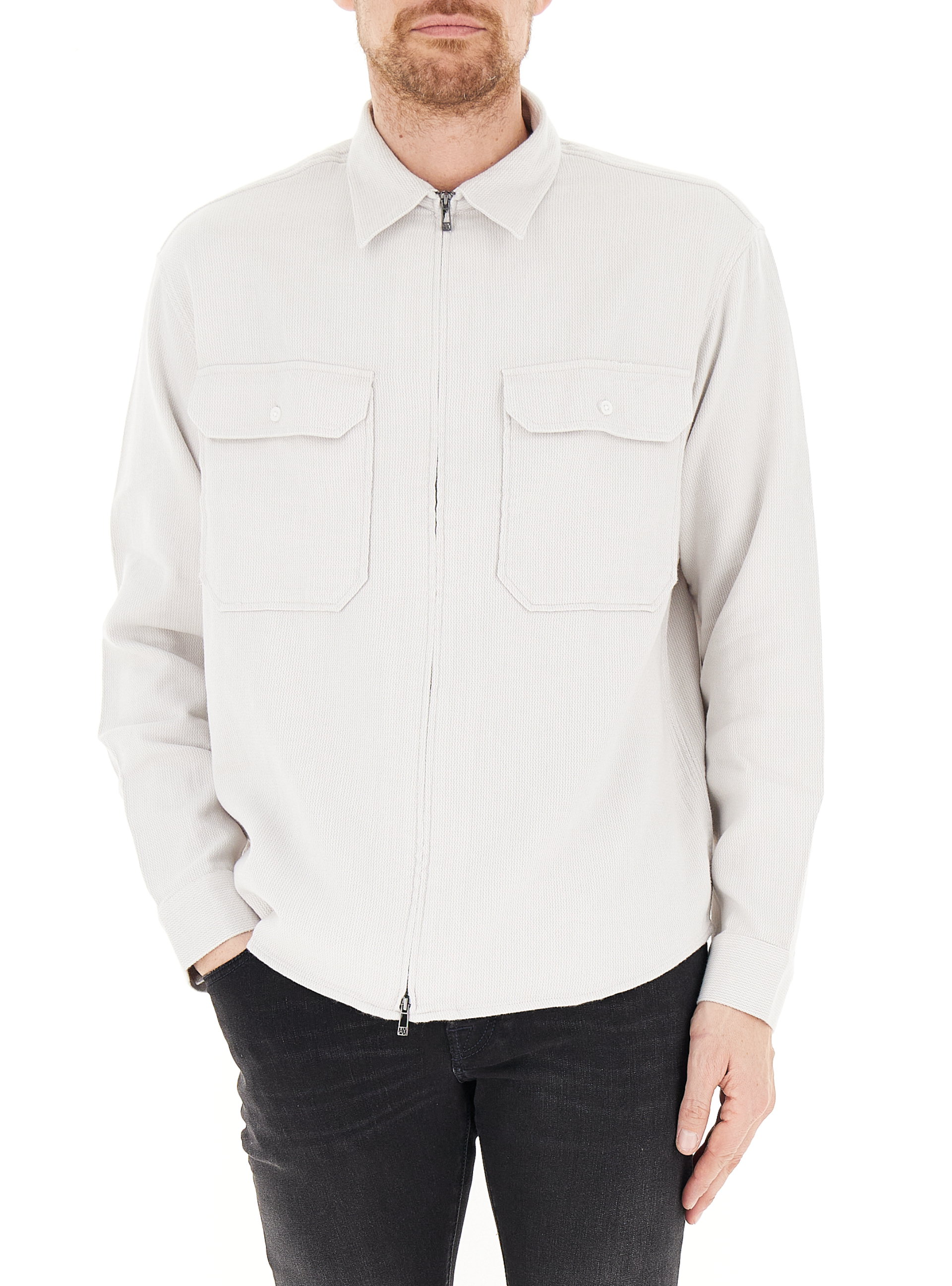Overshirt con zip GRIGIO GHIACCIO