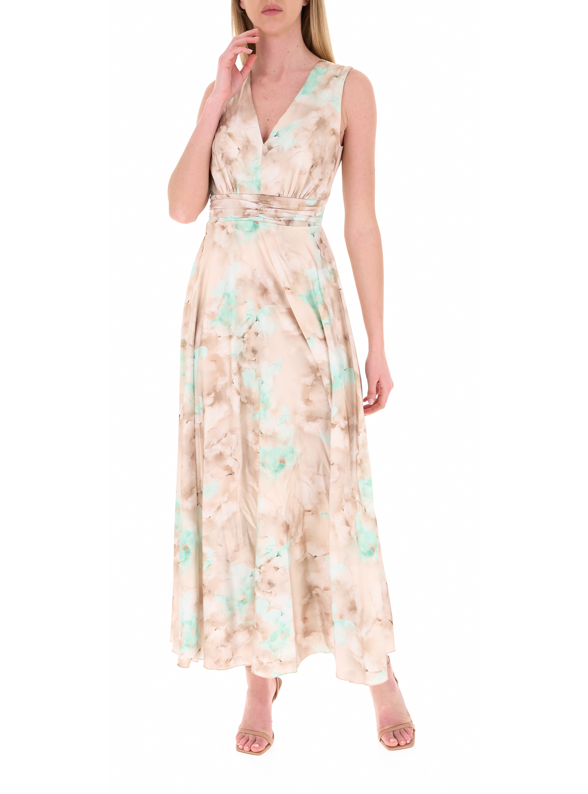 Abito scollo a V BEIGE