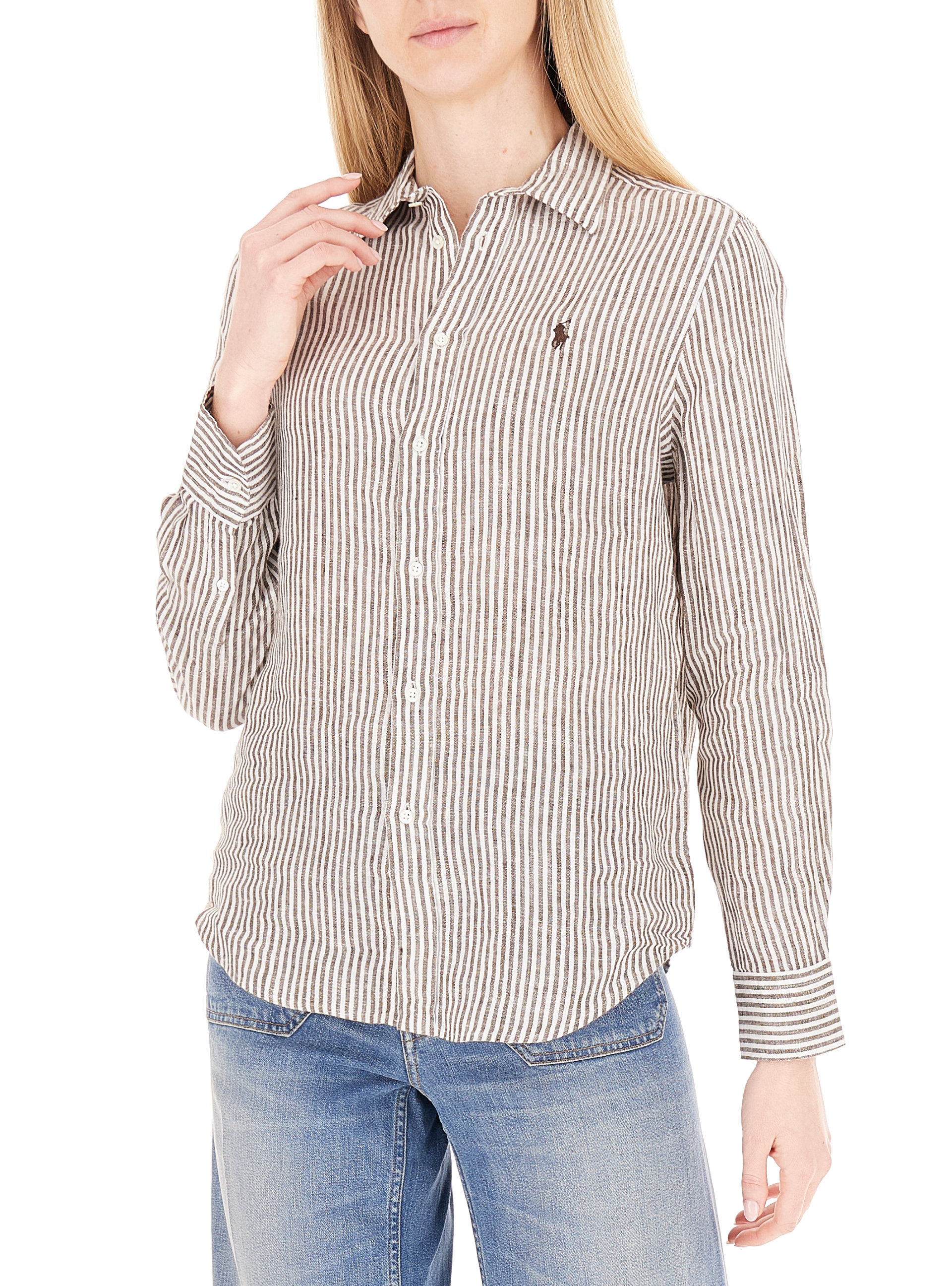 Camicia in lino POLO MARRONE