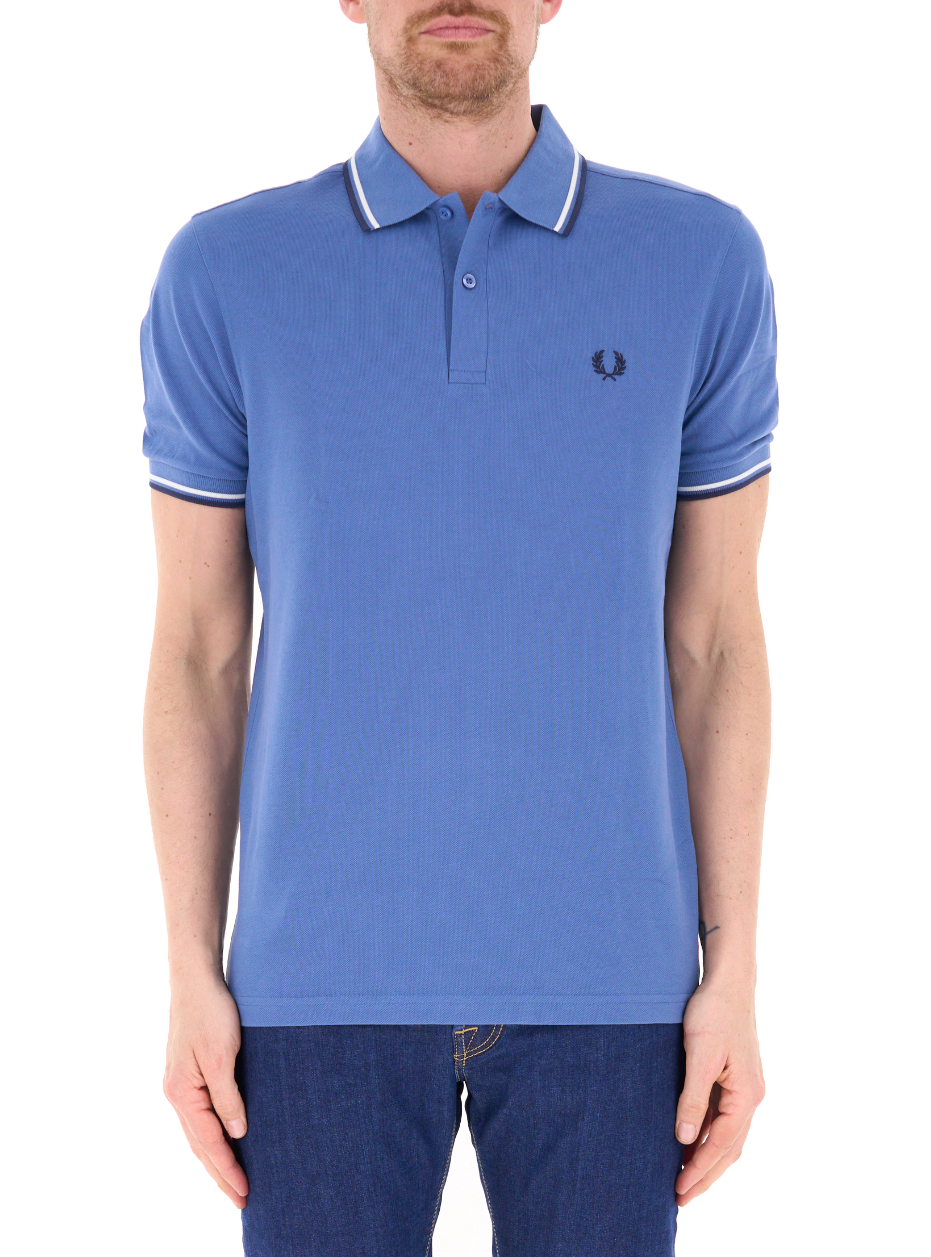 Polo in cotone AZZURRO POLVERE XL
