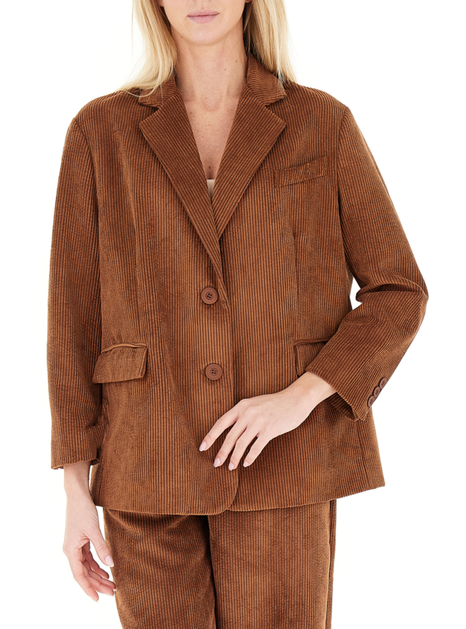 Blazer velluto costine COGNAC