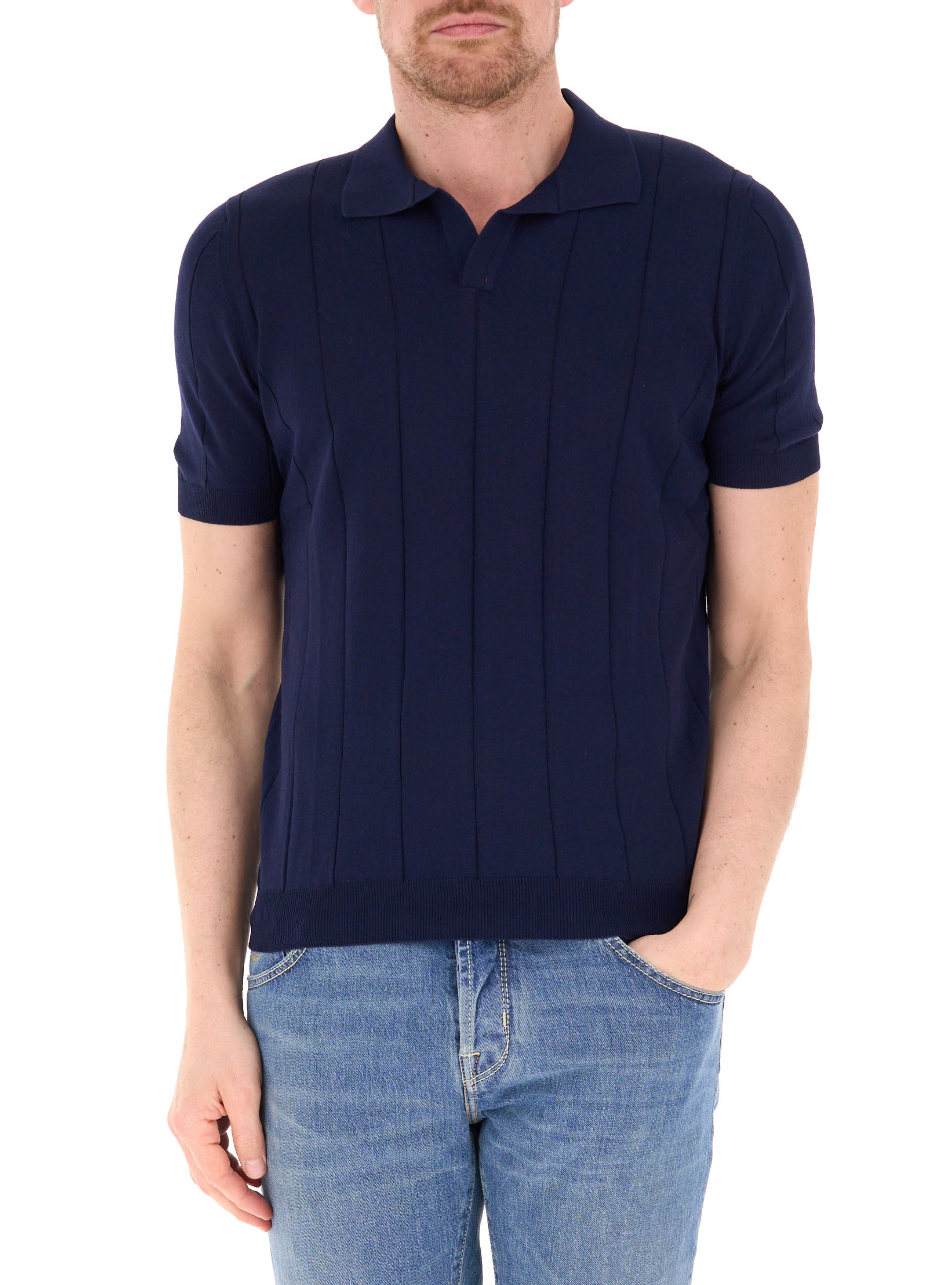 GRAN SASSO Polo lavorata BLU NAVY