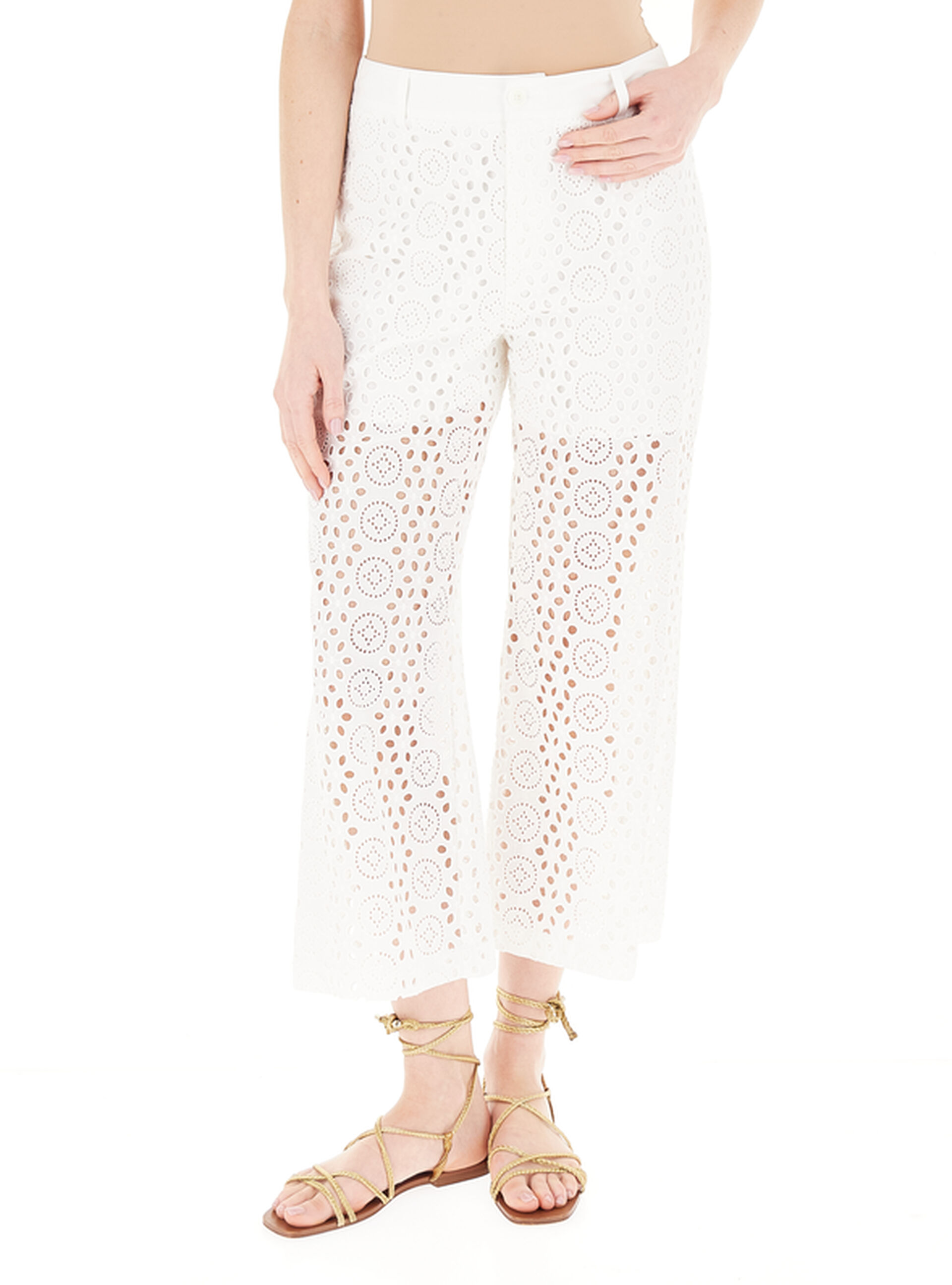 Pantalone in cotone LIU JEANS PANNA