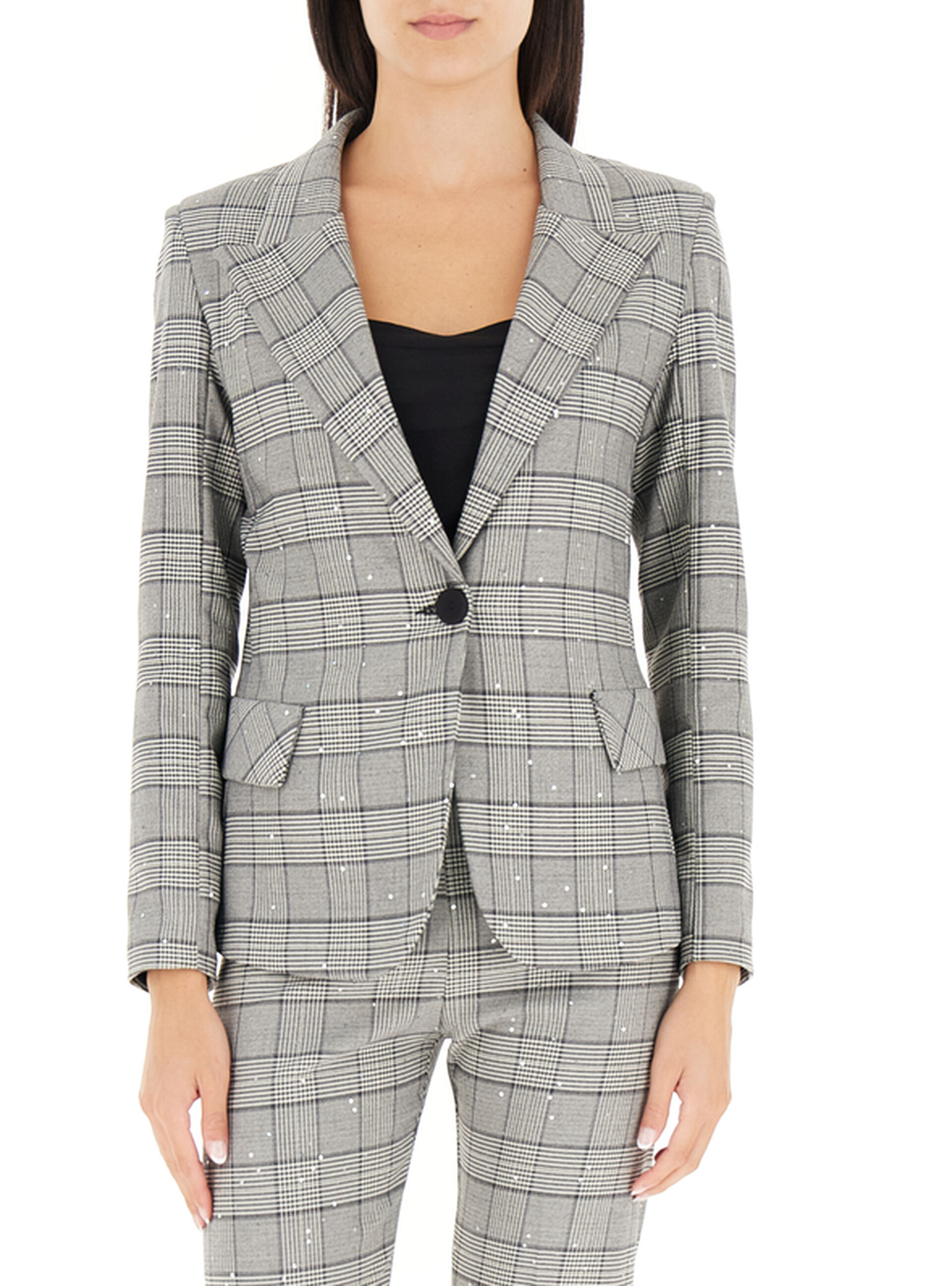 Blazer con paillettes GRIGIO L