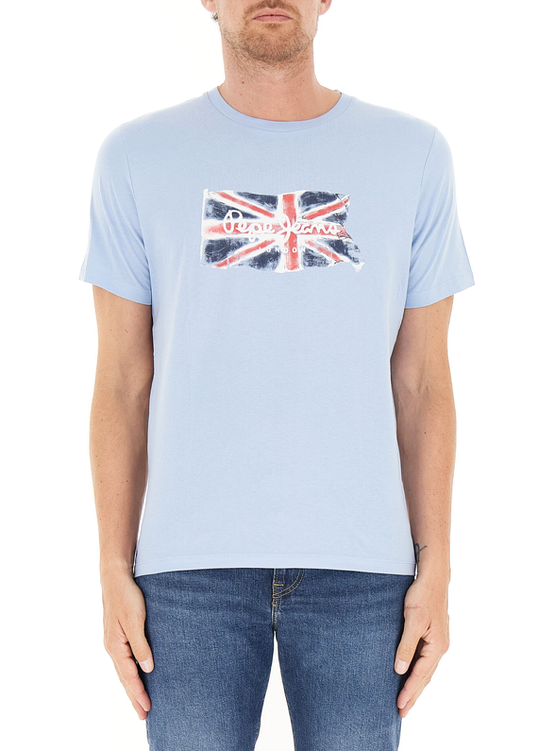 T-shirt in cotone AZZURRO CHIARO XL
