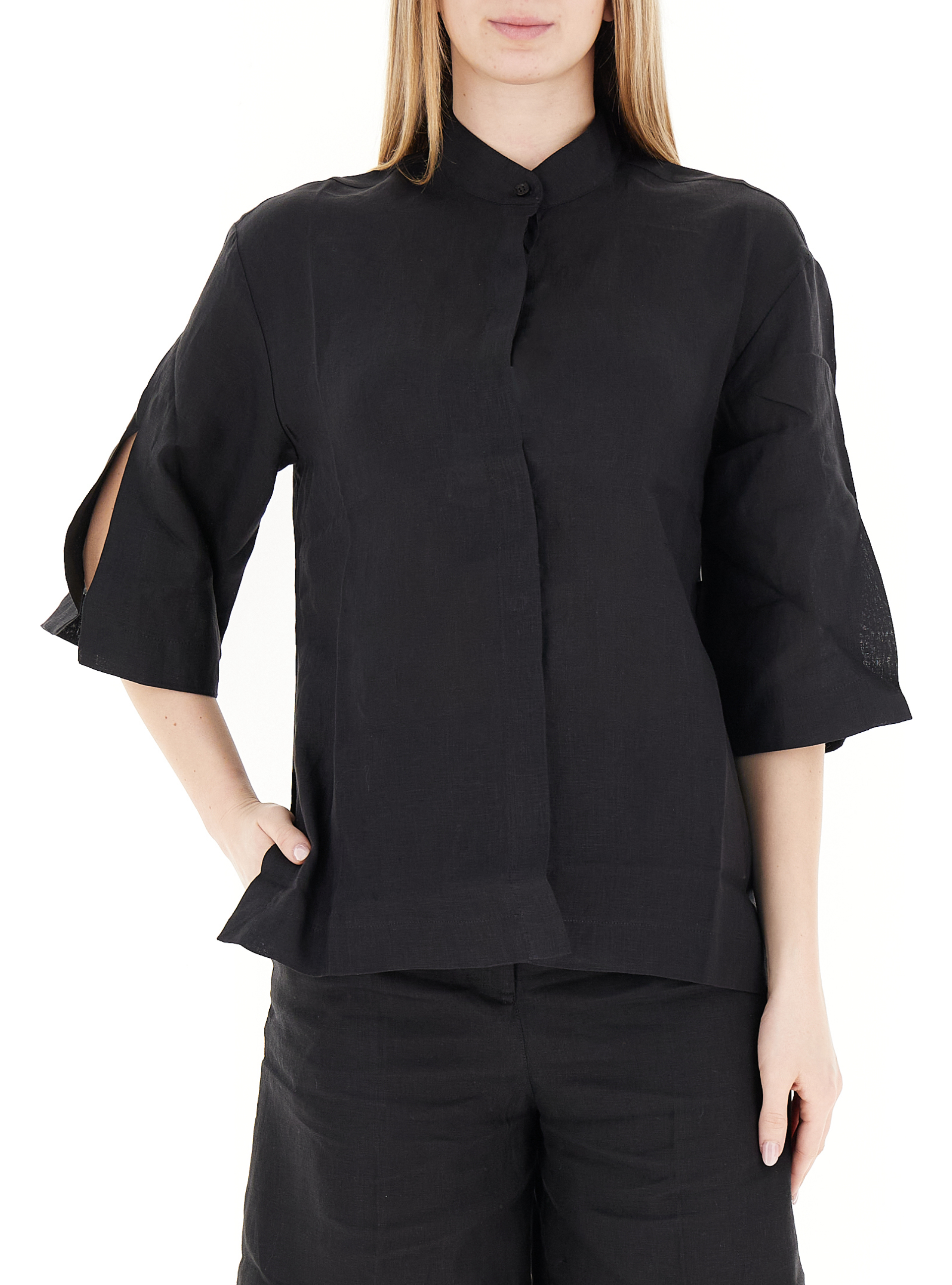 Camicia in lino ORIGINALS NERO M
