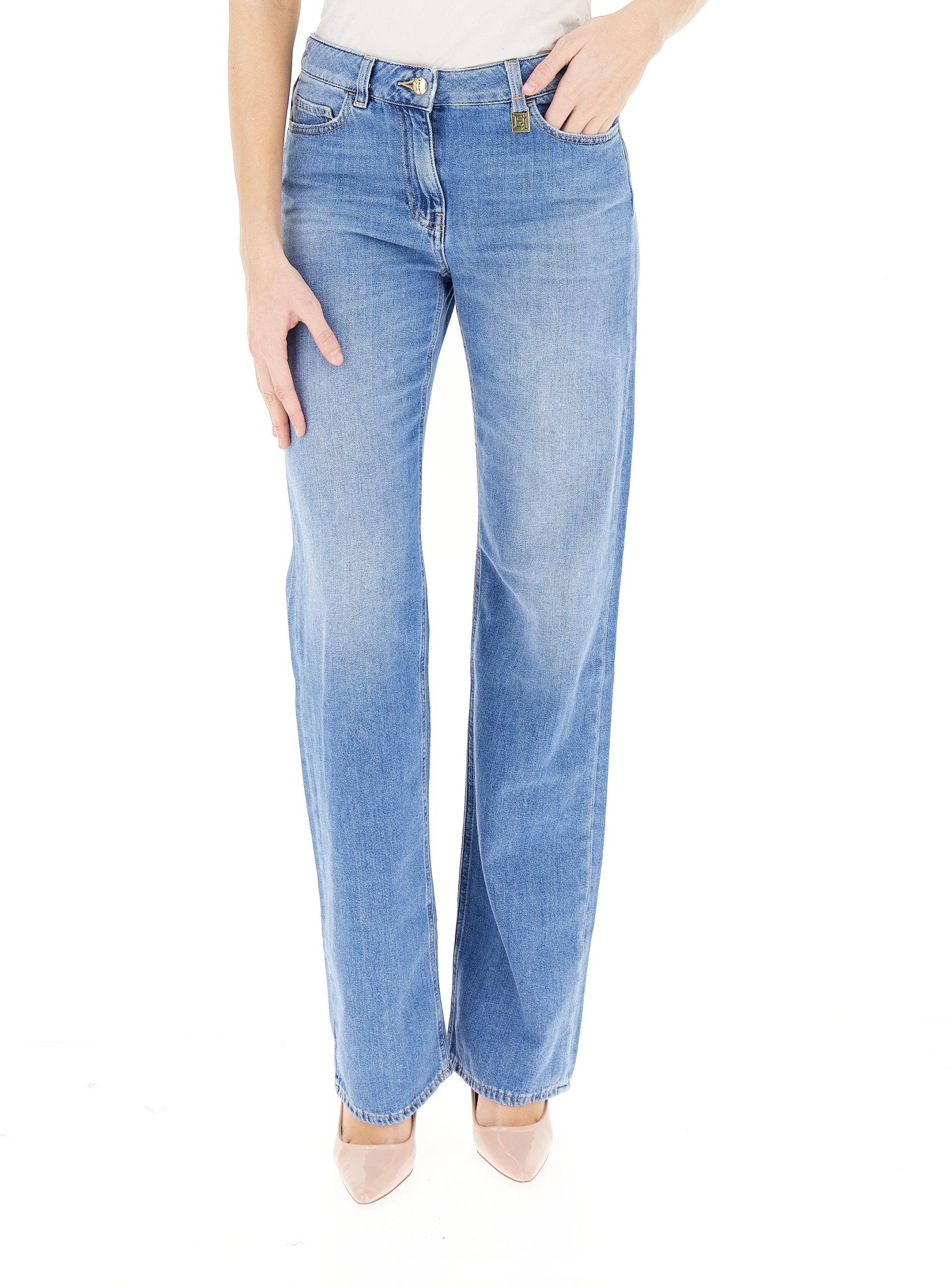 Jeans wide leg BLU CHIARO 28