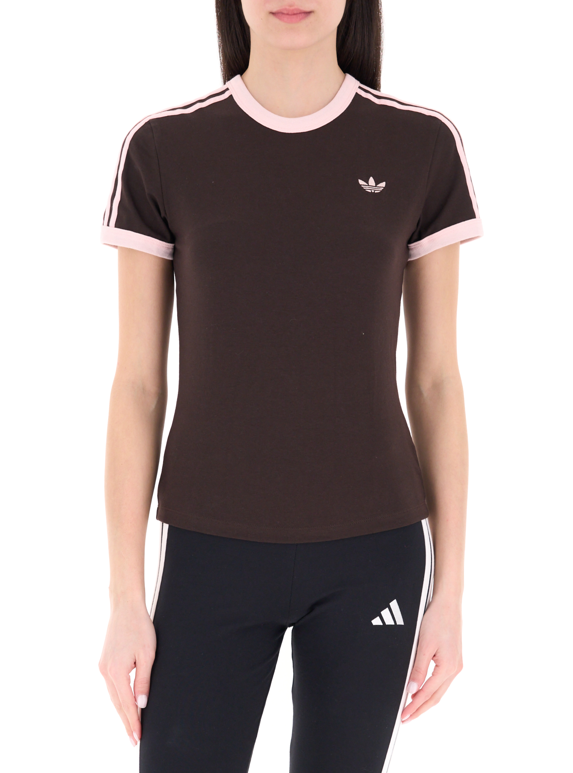 Adidas T-shirt girocollo MARRONE
