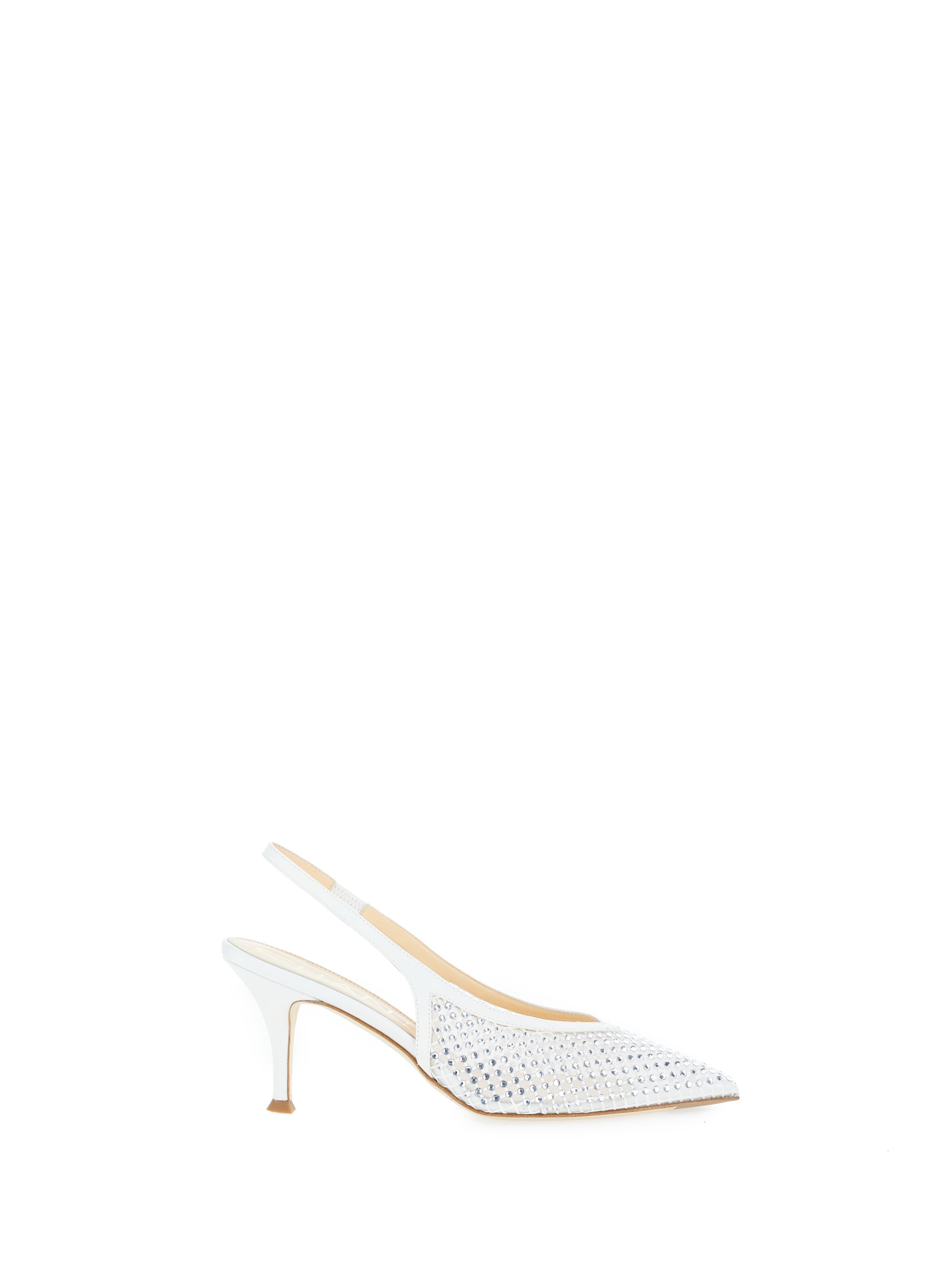 Décolleté slingback strass BIANCO 37
