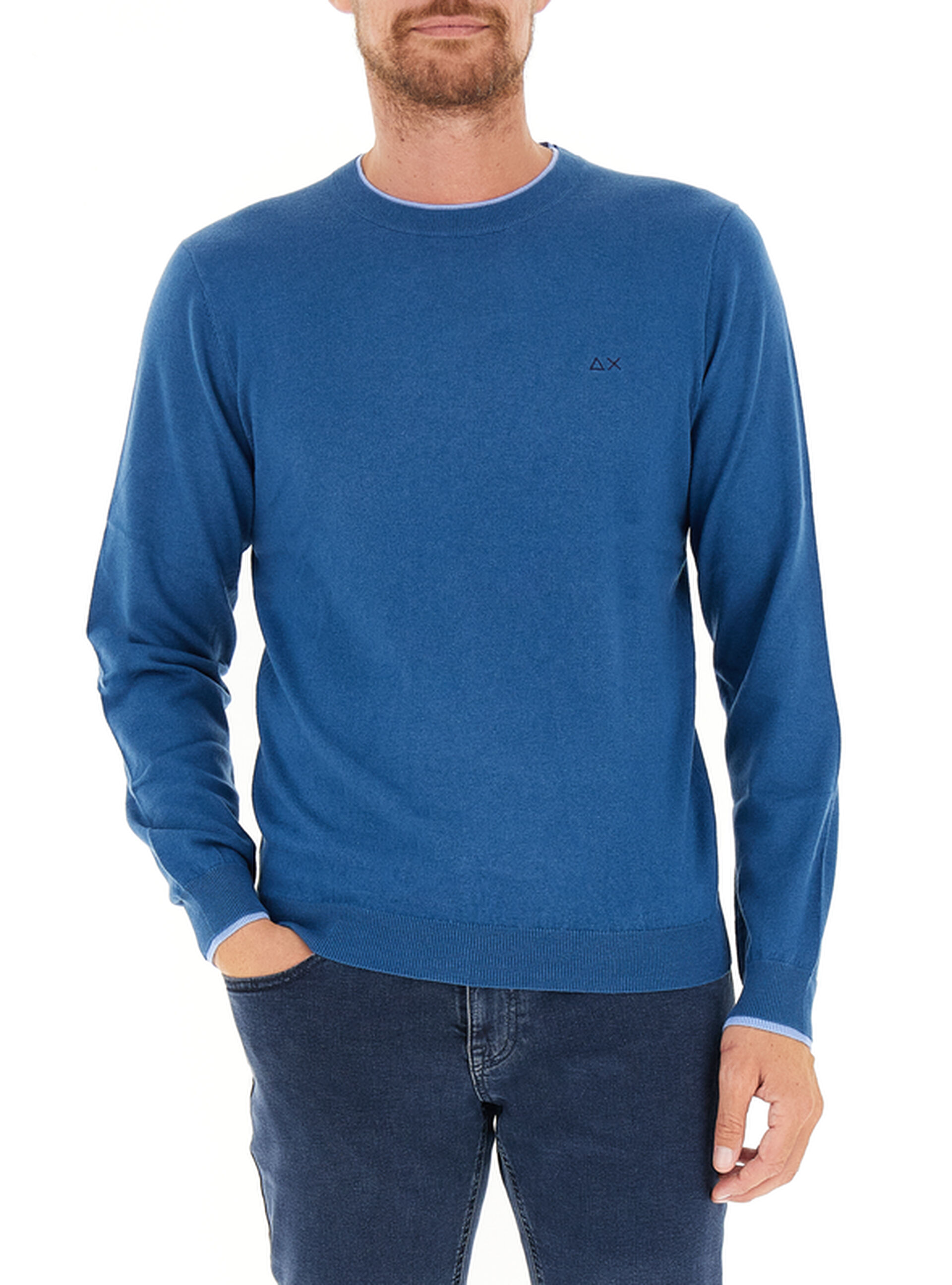 SUN68 Maglia misto lana BLU