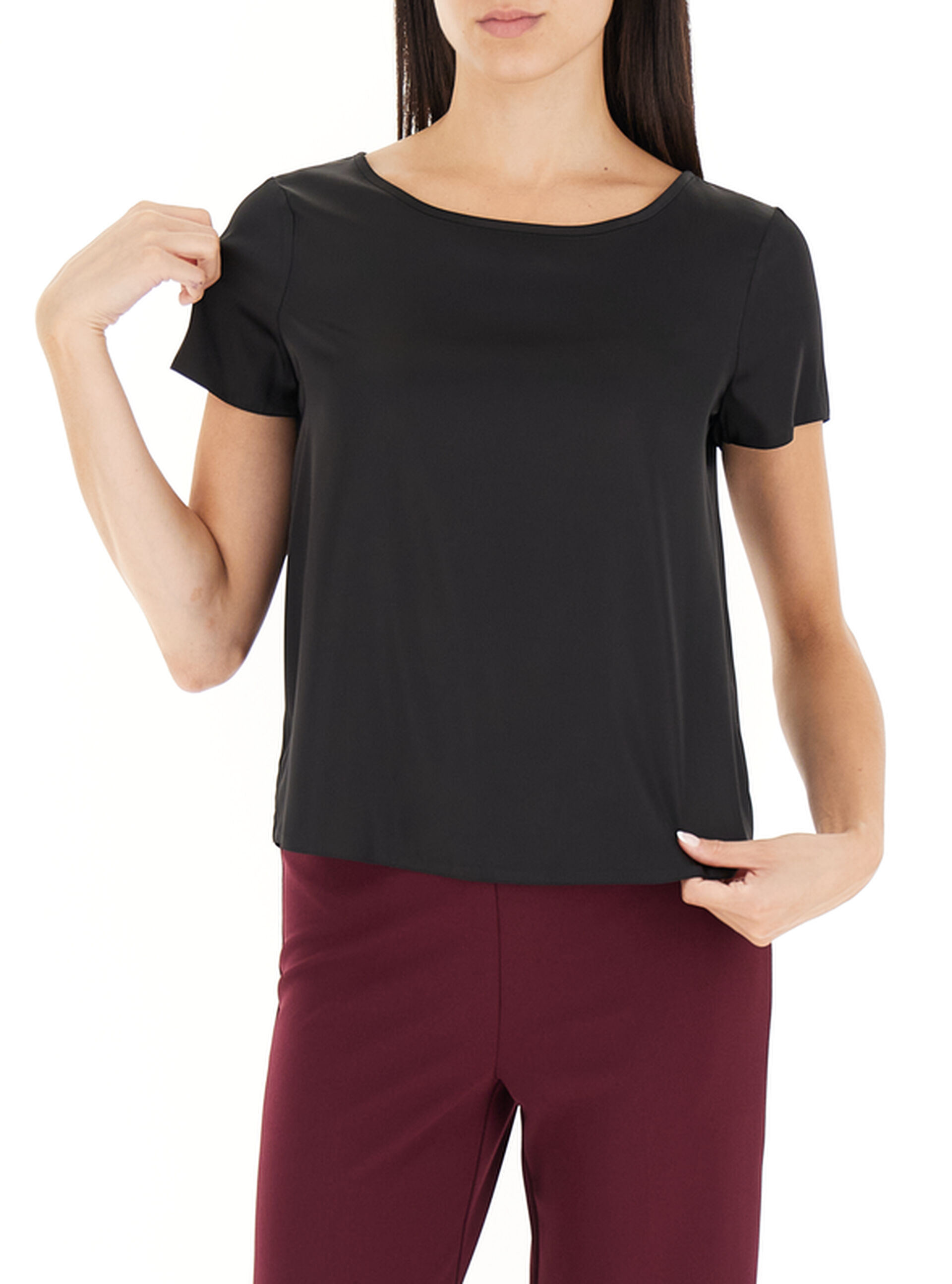 Blusa maniche corte NERO