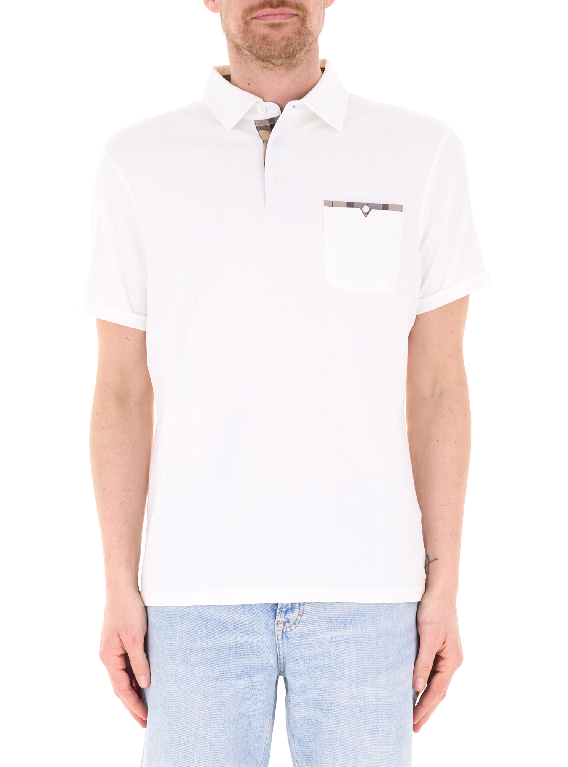 Barbour Polo con taschino BIANCO