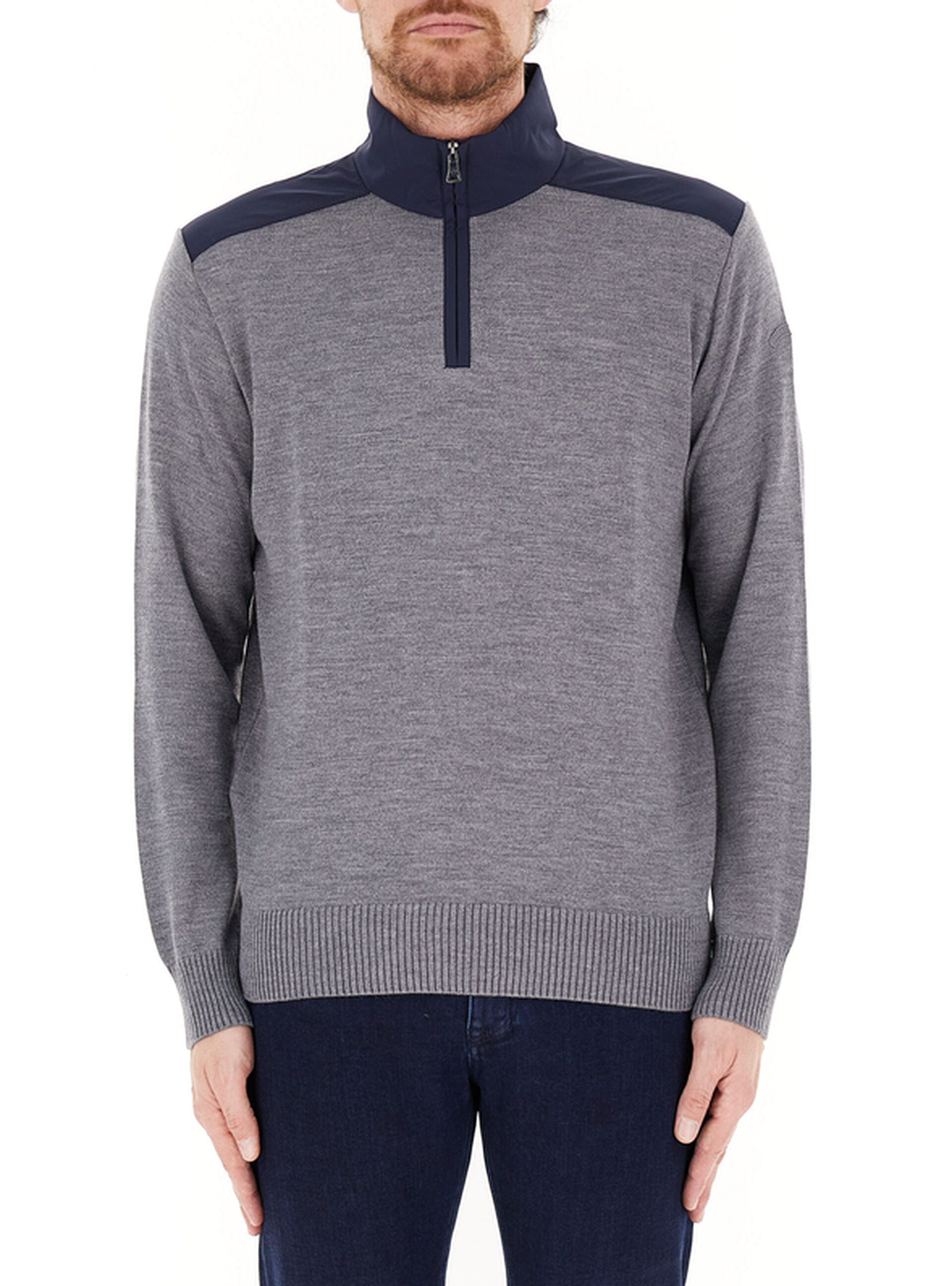 Maglione mezza zip GRIGIO XXL