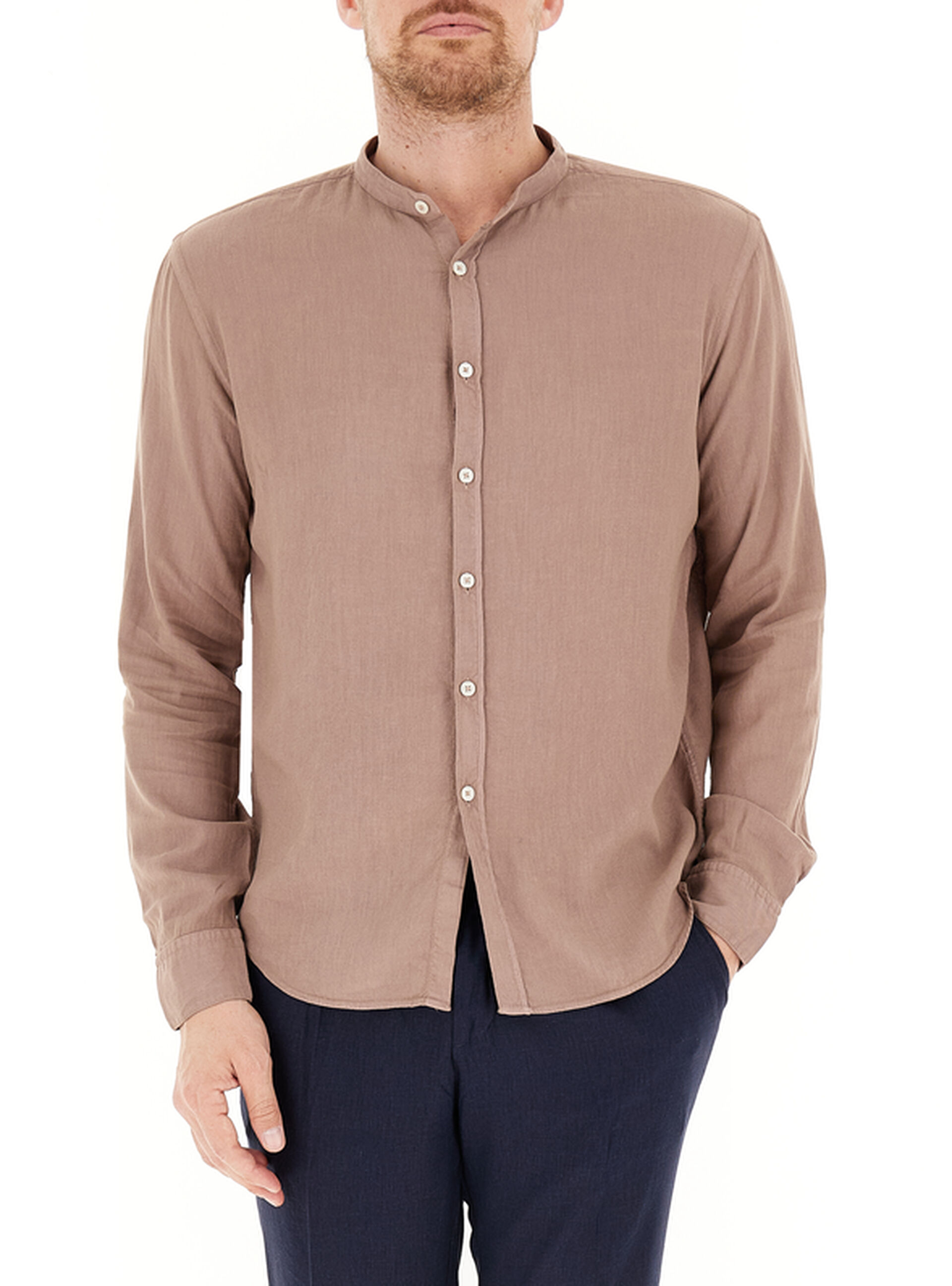 QB24 Camicia in lino NOCCIOLA XL