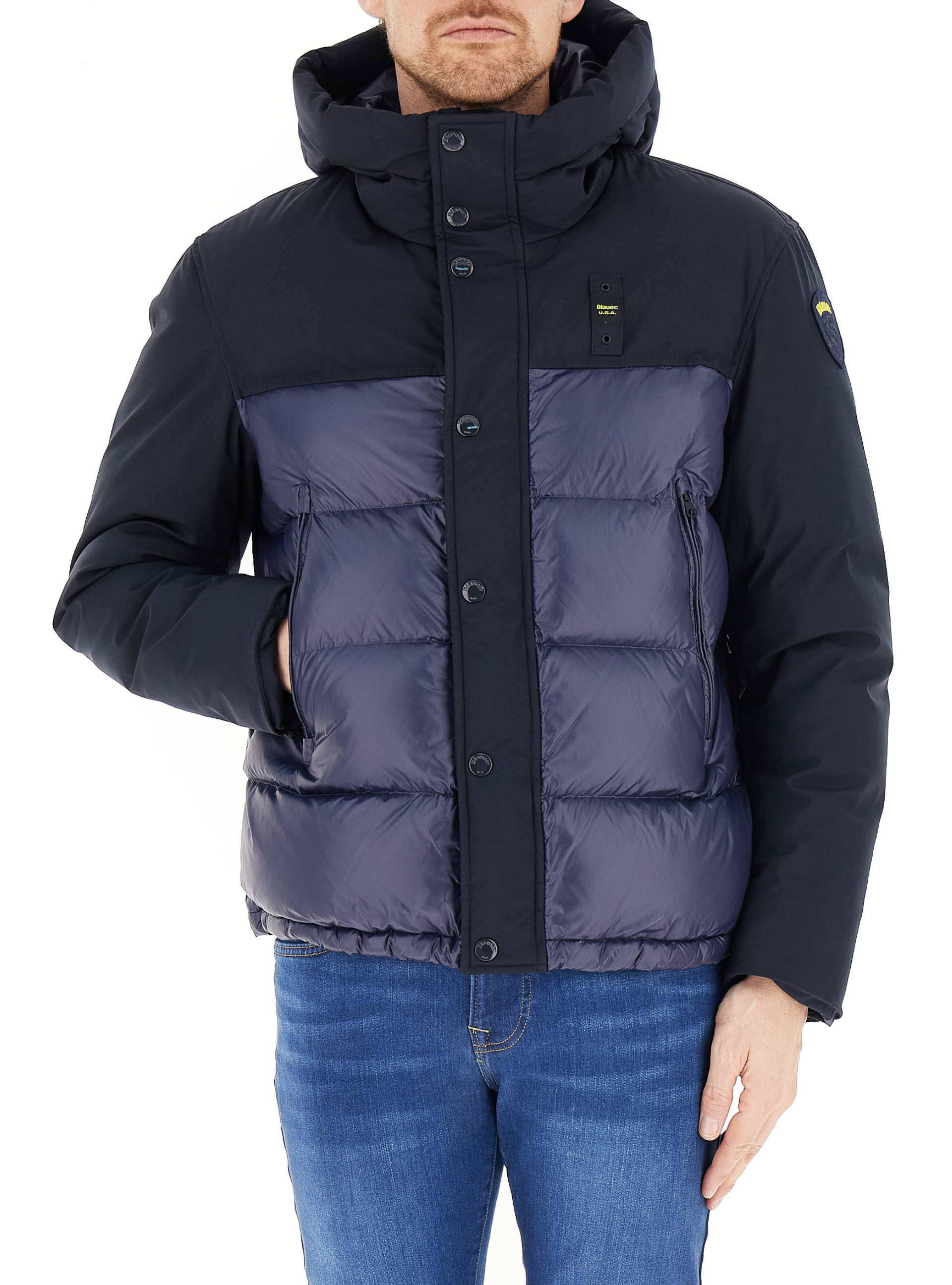 Piumino con cappuccio BLU NAVY XXXL