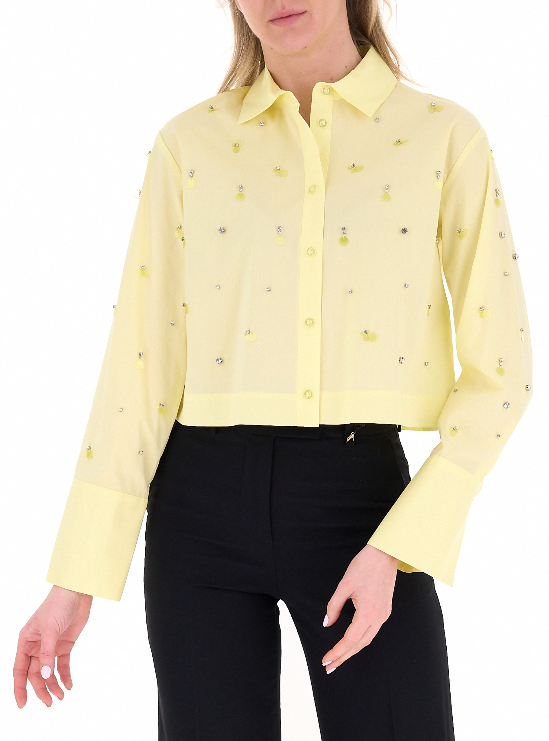 Camicia con inserti LIU JEANS GIALLO 40