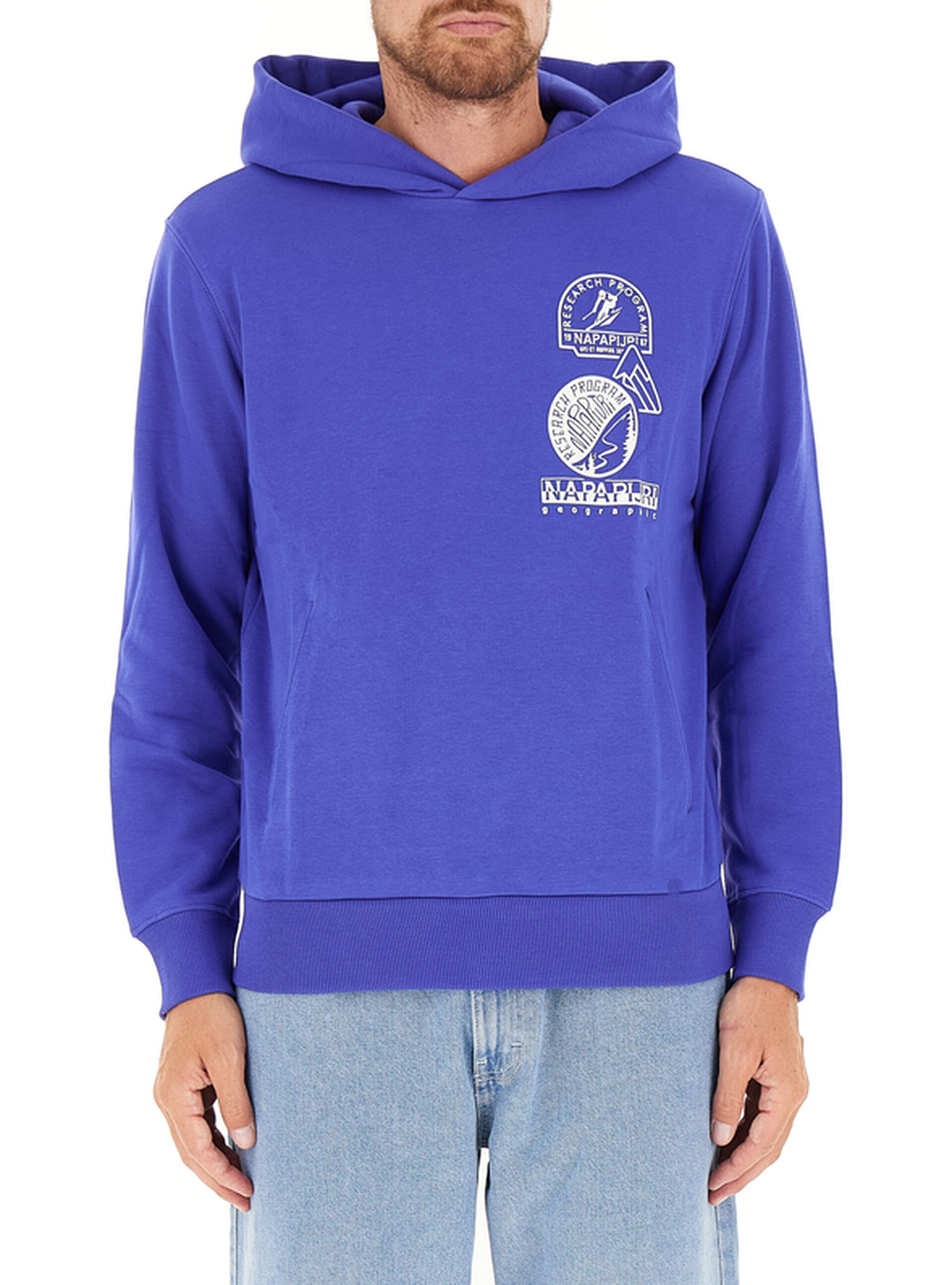 Felpa con cappuccio BLU ELETTRICO