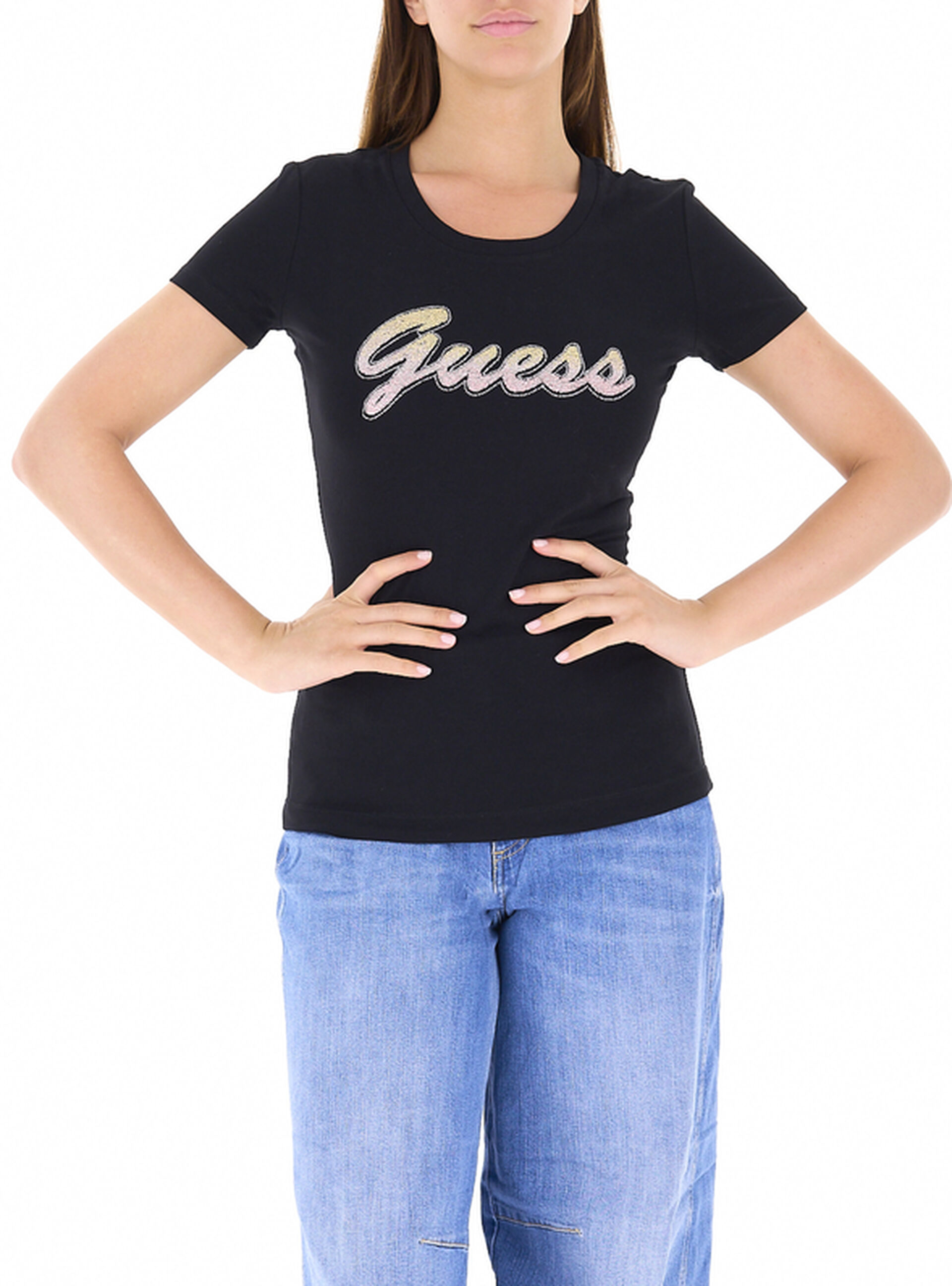 Guess T-shirt girocollo NERO S