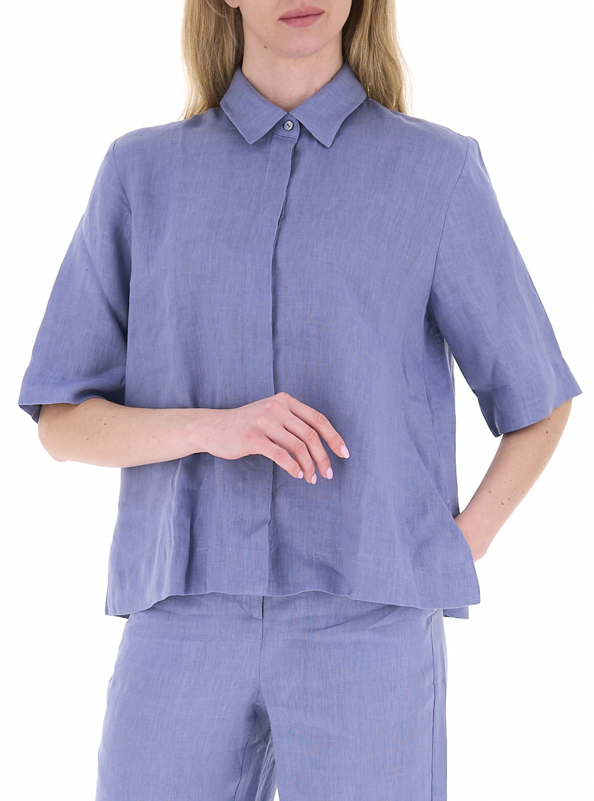 Camicia in lino AZZURRO POLVERE