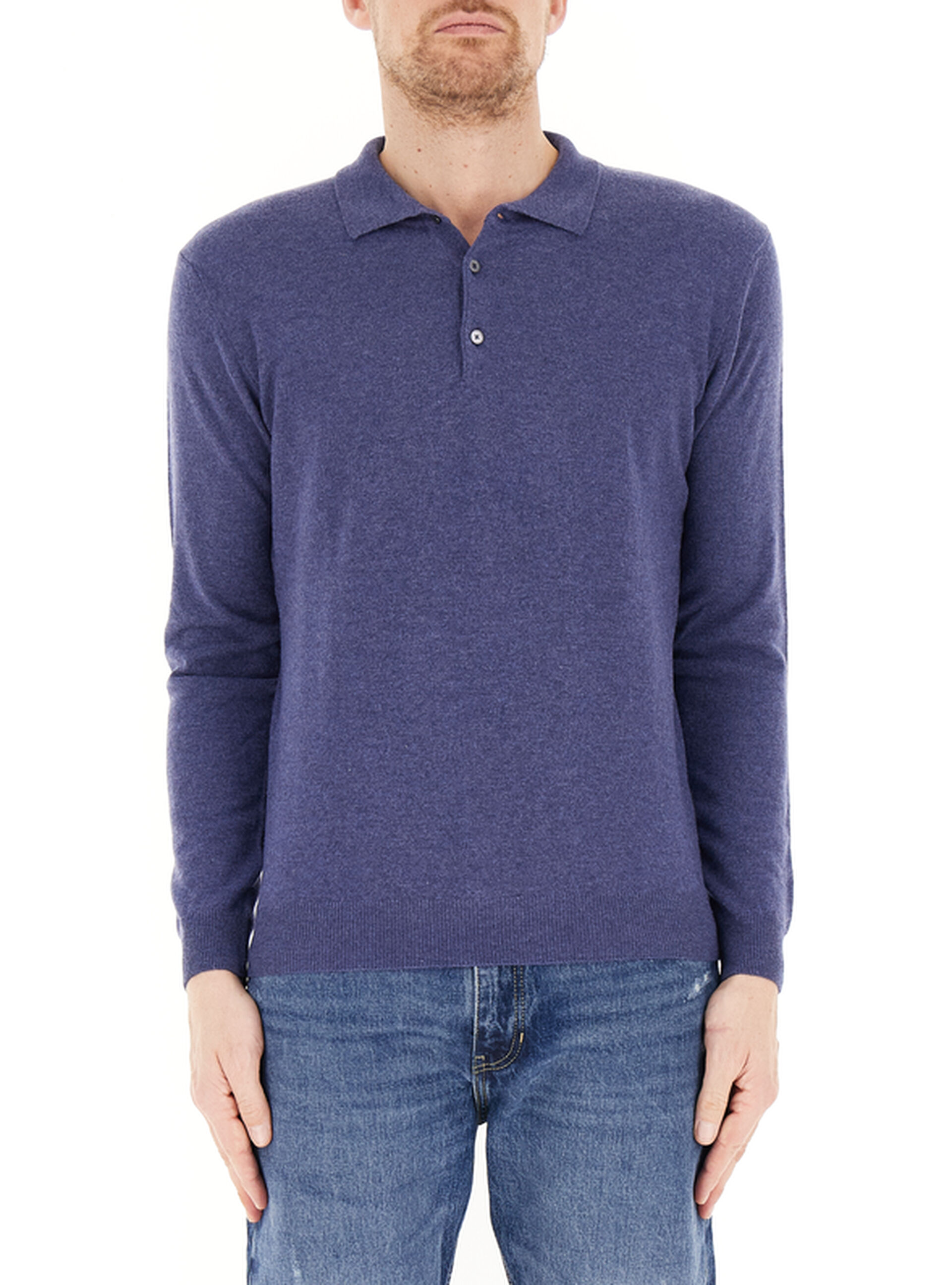 Polo lana merino BLU CHIARO