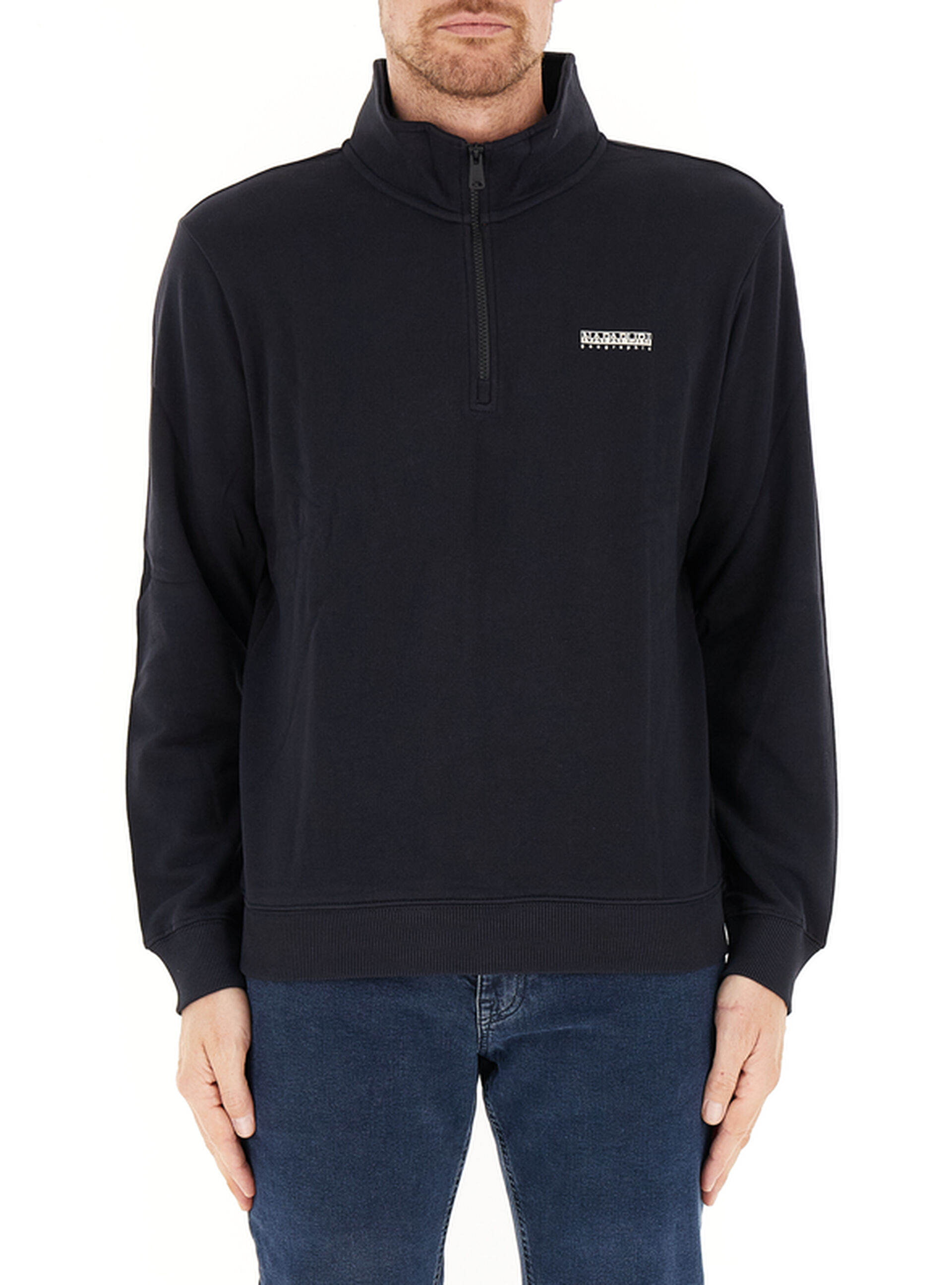 Felpa mezza zip BLU NOTTE