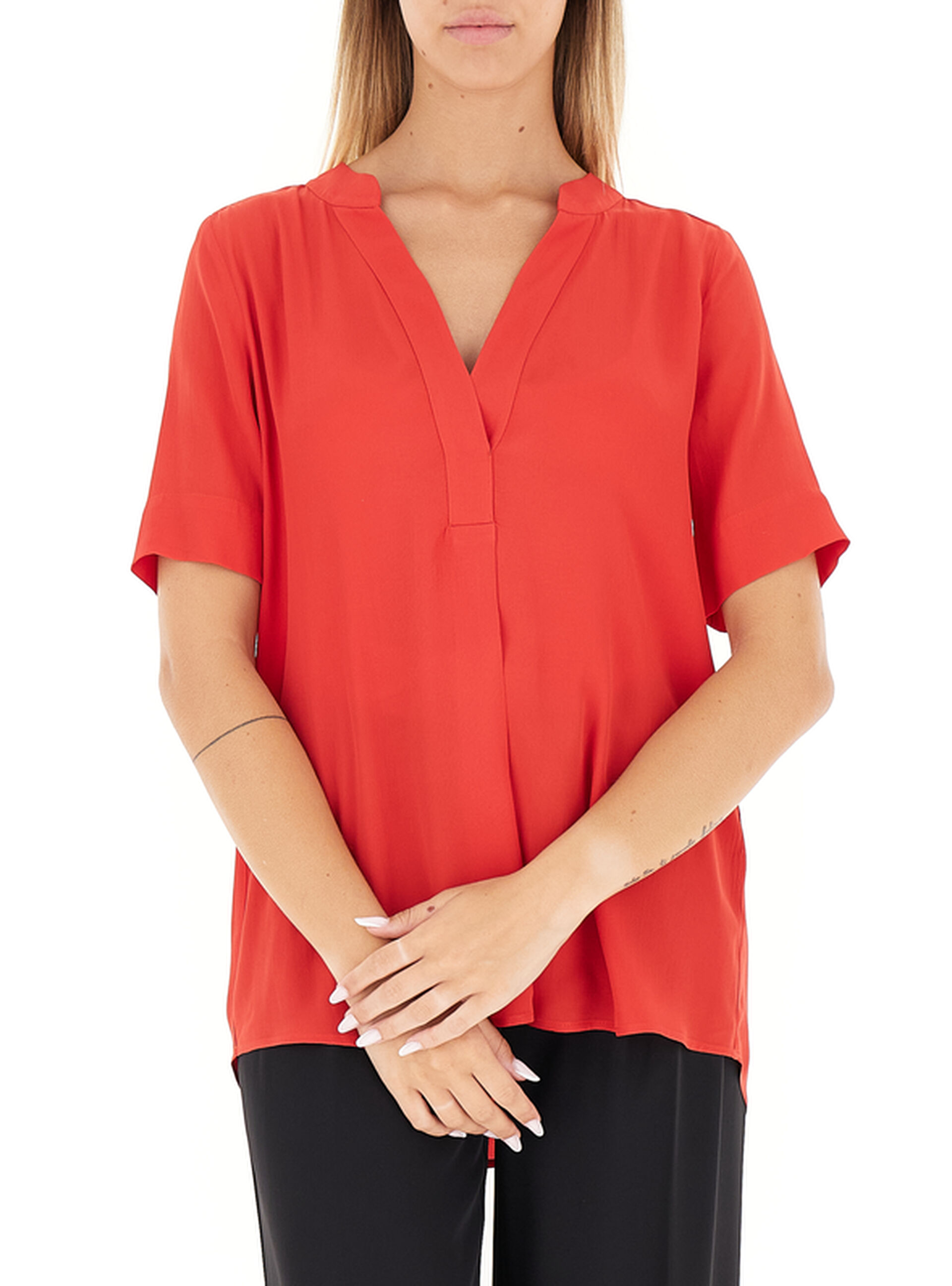 LINKS Blusa scollo a V ROSSO