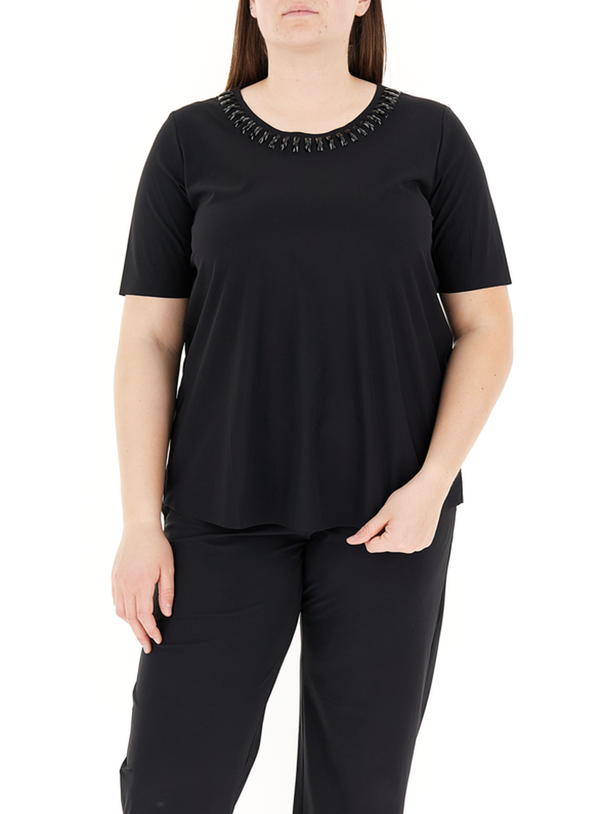 T-shirt girocollo NERO S