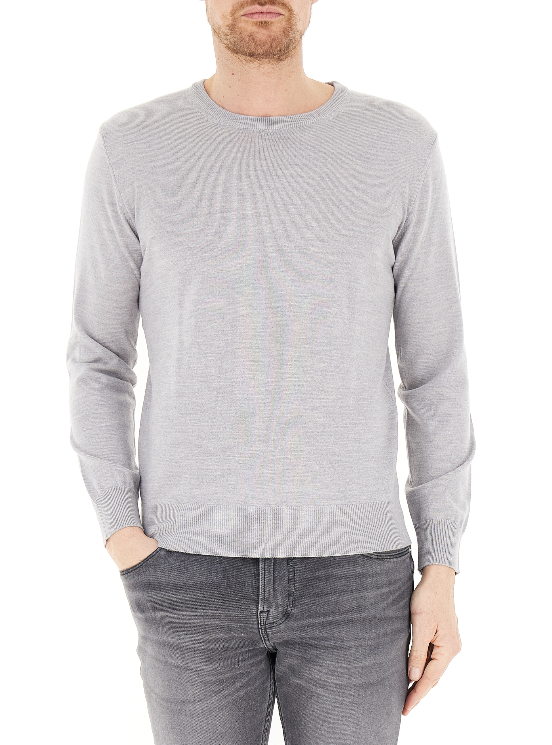 Maglia lana merino GRIGIO CHIARO L