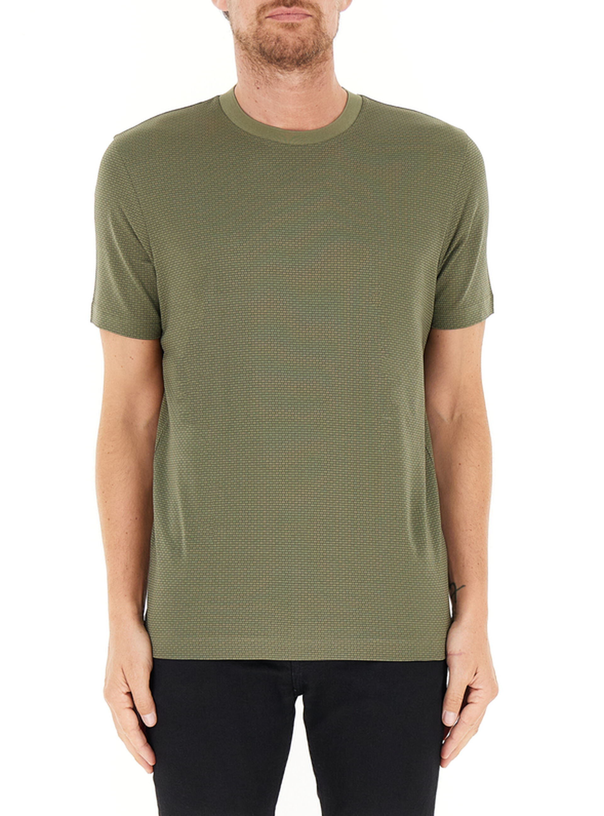 T-shirt lavorata BOSS VERDE OLIVA L