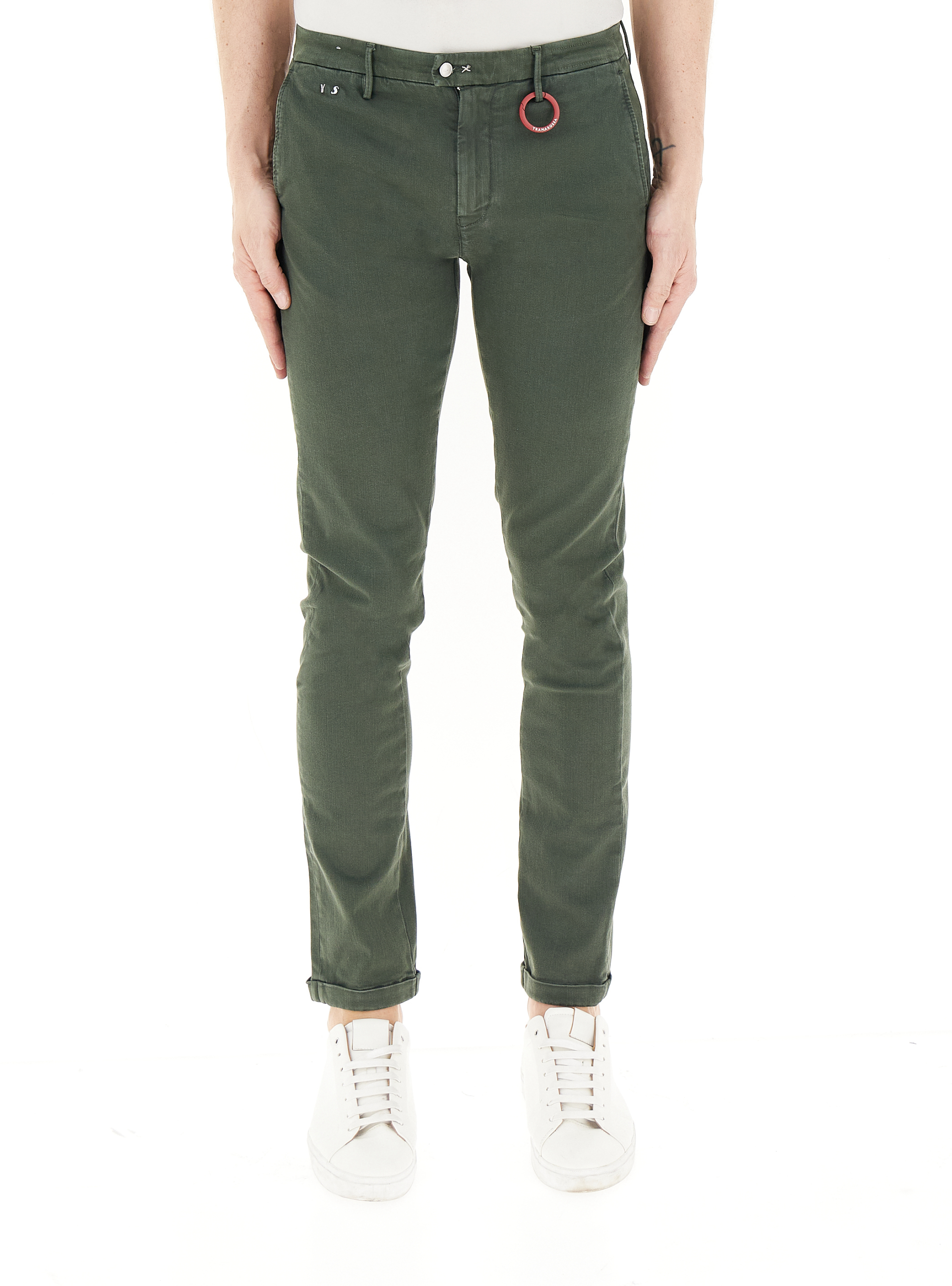 Pantalone slim VERDE SCURO