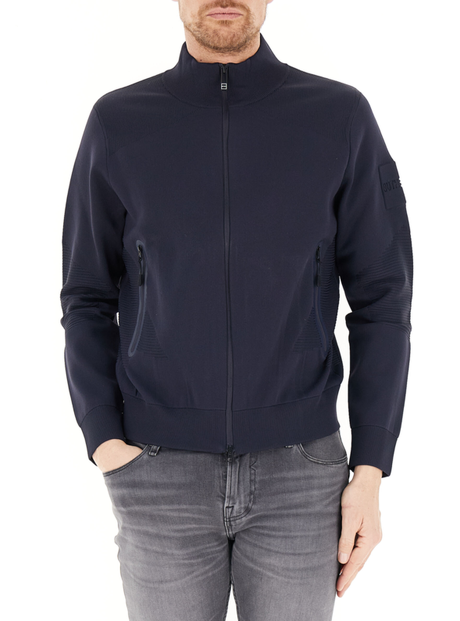 OUTHERE Maglione con zip BLU NAVY