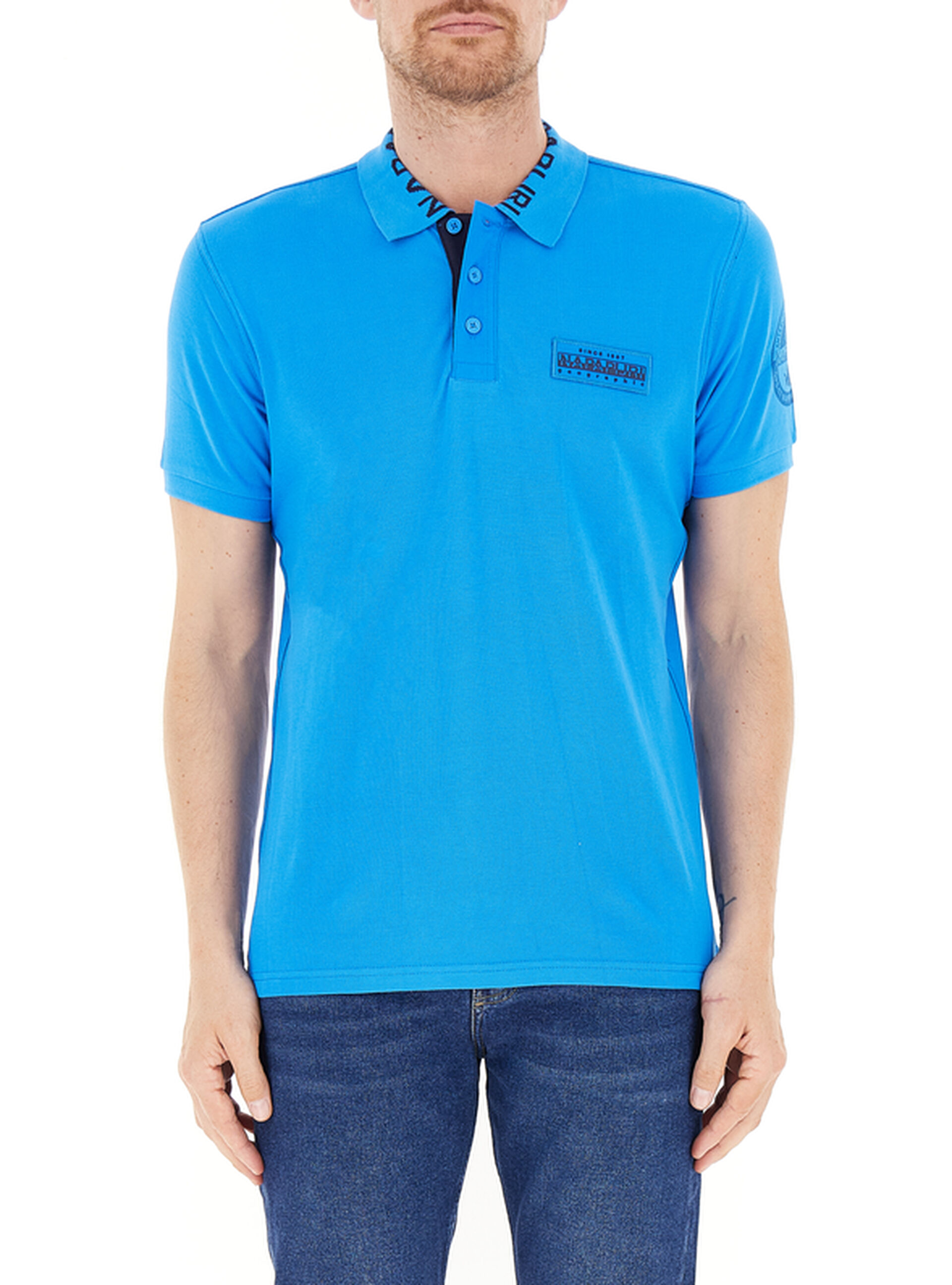 Napapijri Polo in cotone AZZURRO