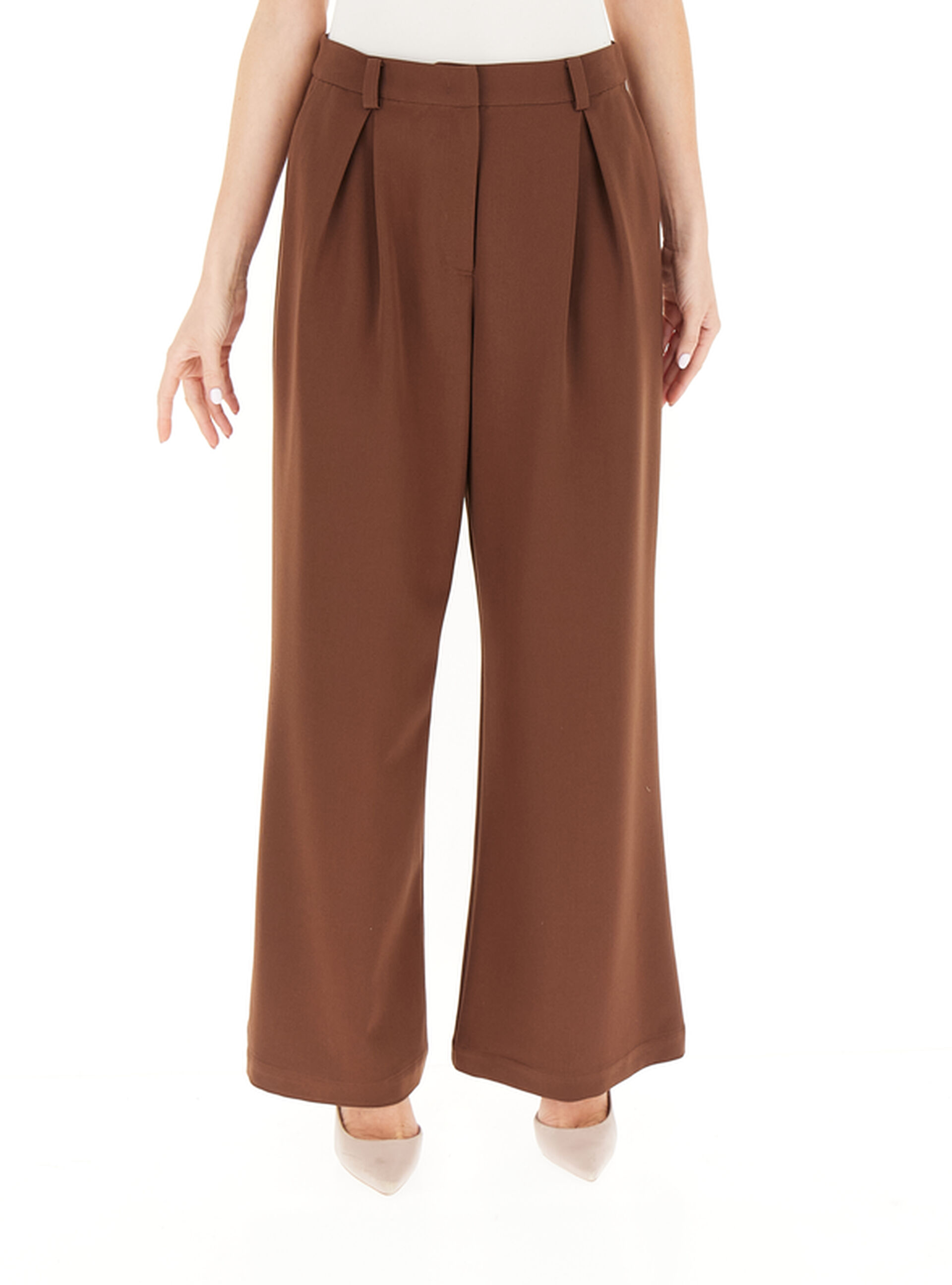 Pantalone con pinces MARRONE